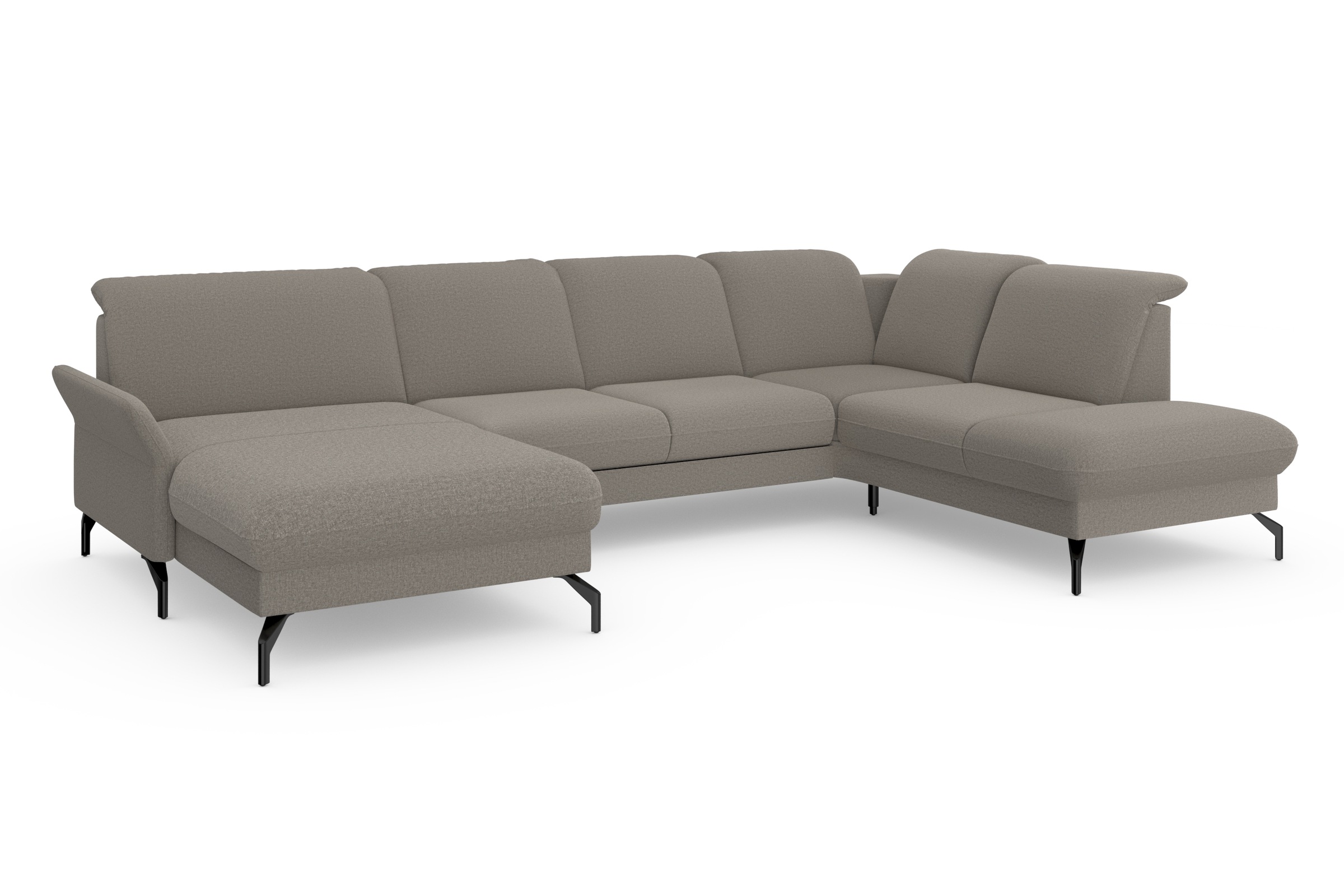 sit&more Wohnlandschaft »Fashion U-Form«, wahlweise mit Kopfteilverstellung, Vorziehsitz, motorisch, Metallfüße