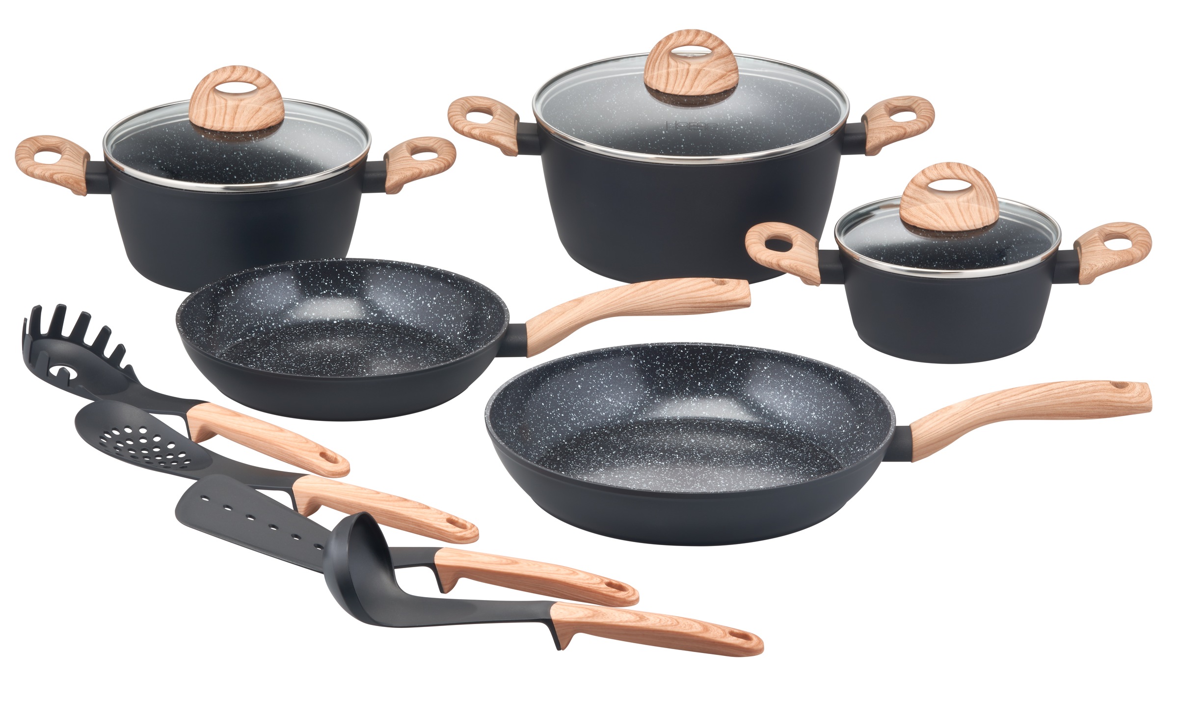 my home Topf-Set »Genlis«, Aluminium, (Set, 12 tlg., Kochtopf 16/20/24 cm, günstig online kaufen