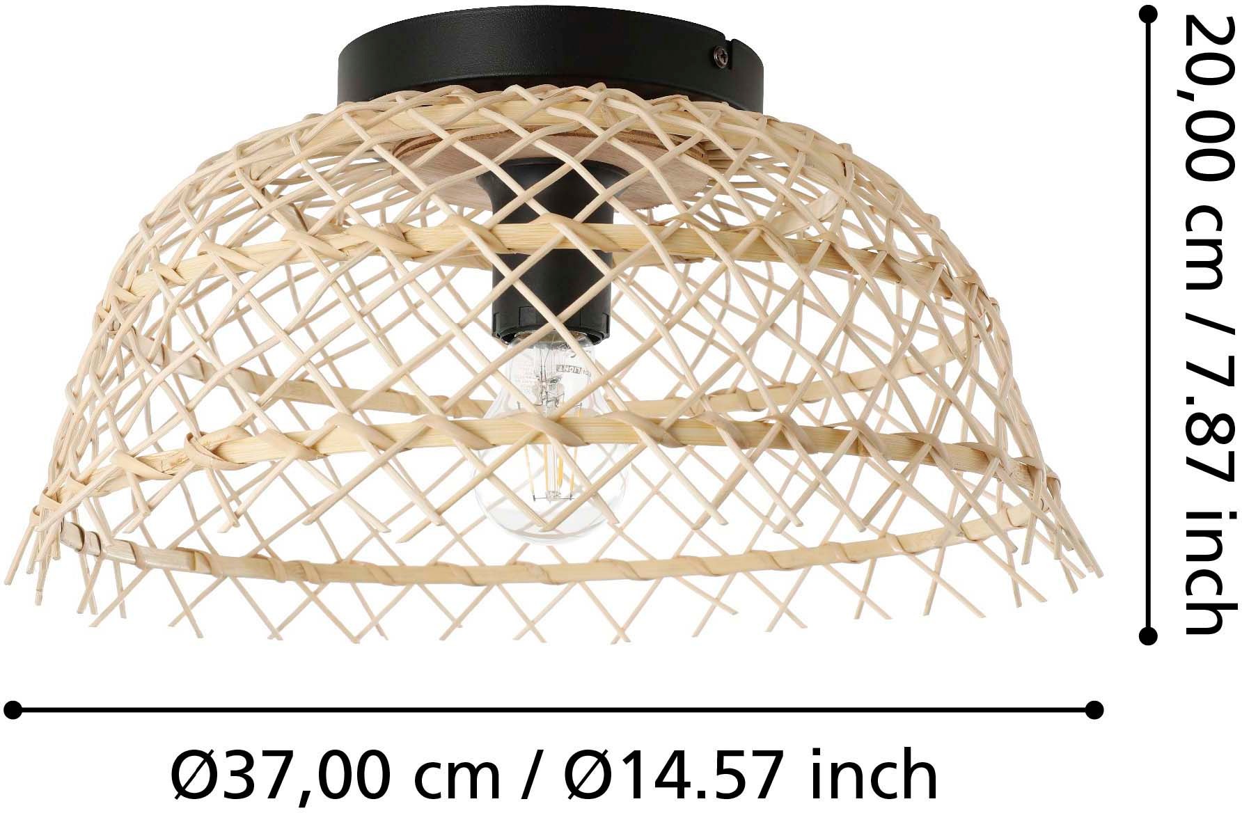 EGLO Deckenleuchte »AUSNBY«, Leuchtmittel E27 | Leuchtmittel wechselbar-ohne Leuchtmittel, Deckenleuchte in schwarz aus Stahl - exkl. E27 - 1X40W