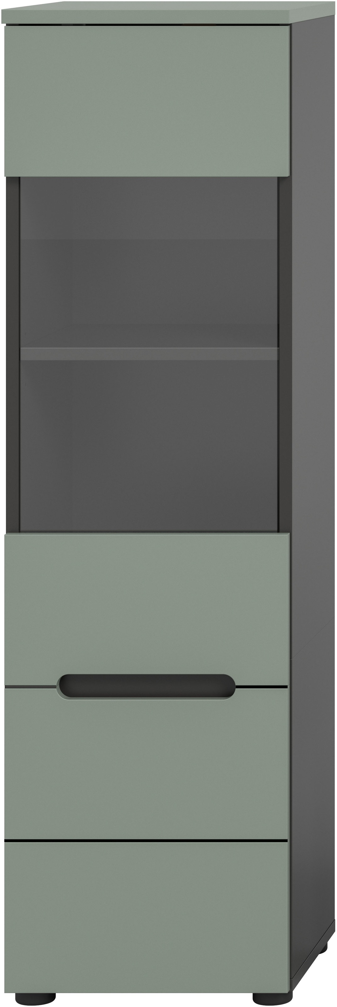 INOSIGN Vitrine »REHAT, TOPSELLER!, Höhe: 125 cm, 1 Glastür, 1 Böden, 3 Fächer«, (1 St.), Vitrinenschrank, Schrank, Glasvitrine, Wohnzimmervitrine