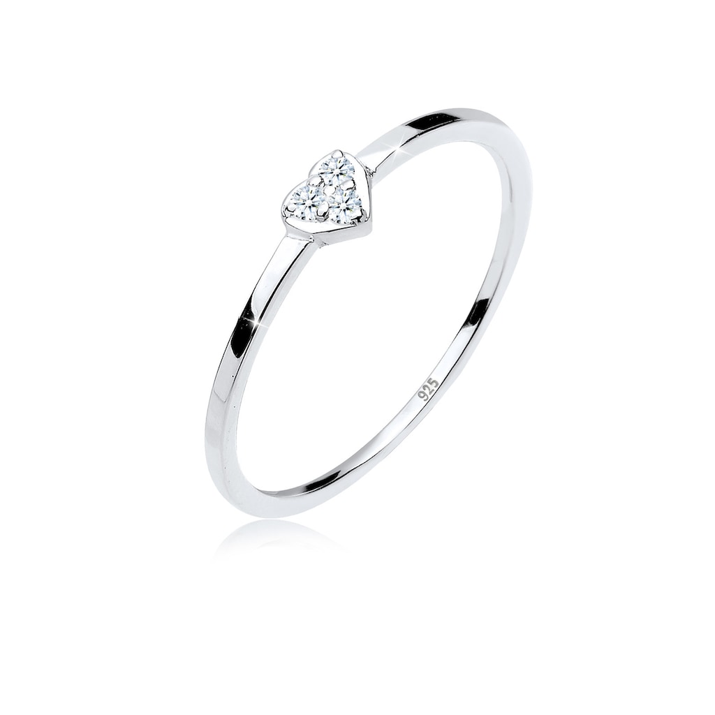 Elli DIAMONDS Verlobungsring »Herz Symbol Diamant 0.04 ct. 925 Silber«