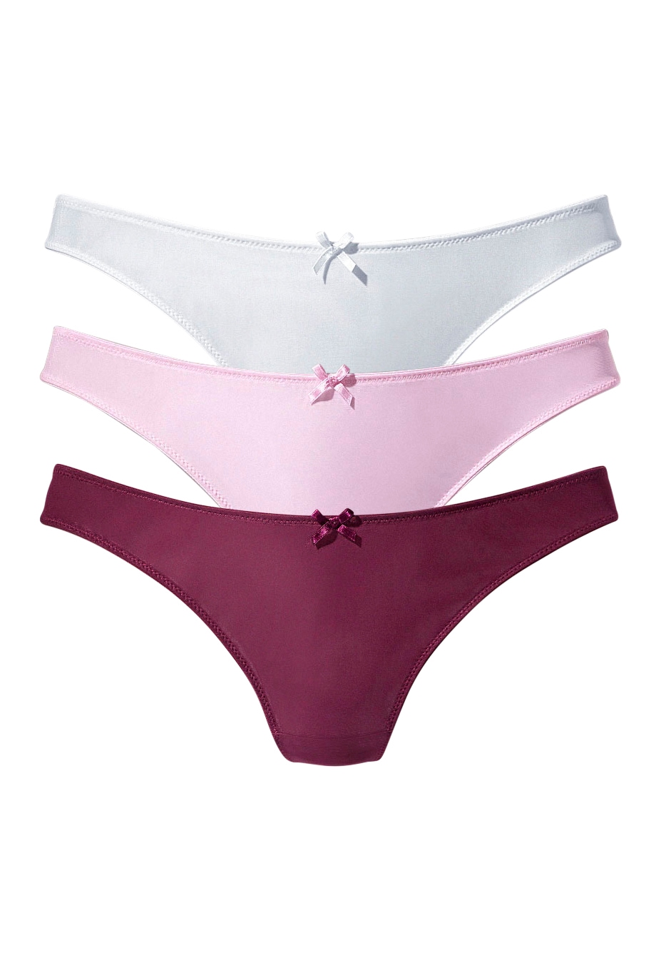 petite fleur String, (3 St.), mit Spitze hinten