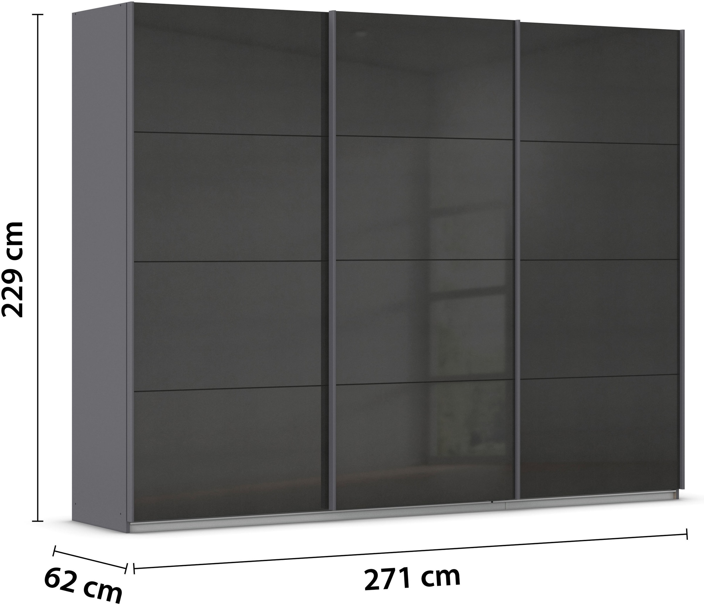 rauch Schwebetürenschrank »Kleiderschrank Schrank Garderobe AGORDO mit Dekor- oder Hochglanzfront«, (in zwei Griff-Farben), durchdachte Innenausstattung, in 4 Breiten und 2 Höhen MADE IN GERMANY
