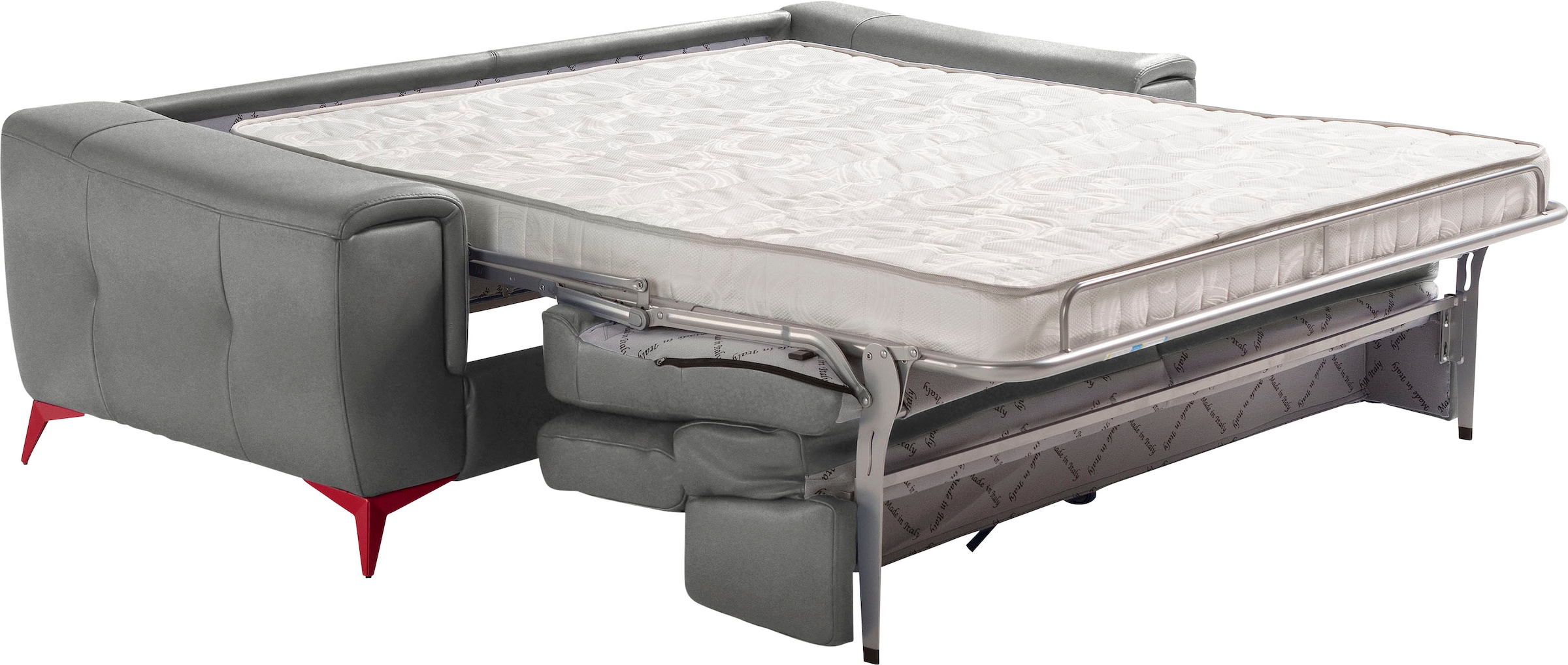 Egoitaliano Schlafsofa »Francine, Designsofa, Loungesofa mit Dauerschlaffunktion, Bettfunktion«, hochwertiger Metallbettrahmen & Matratze, Kopfteil manuell verstellbar