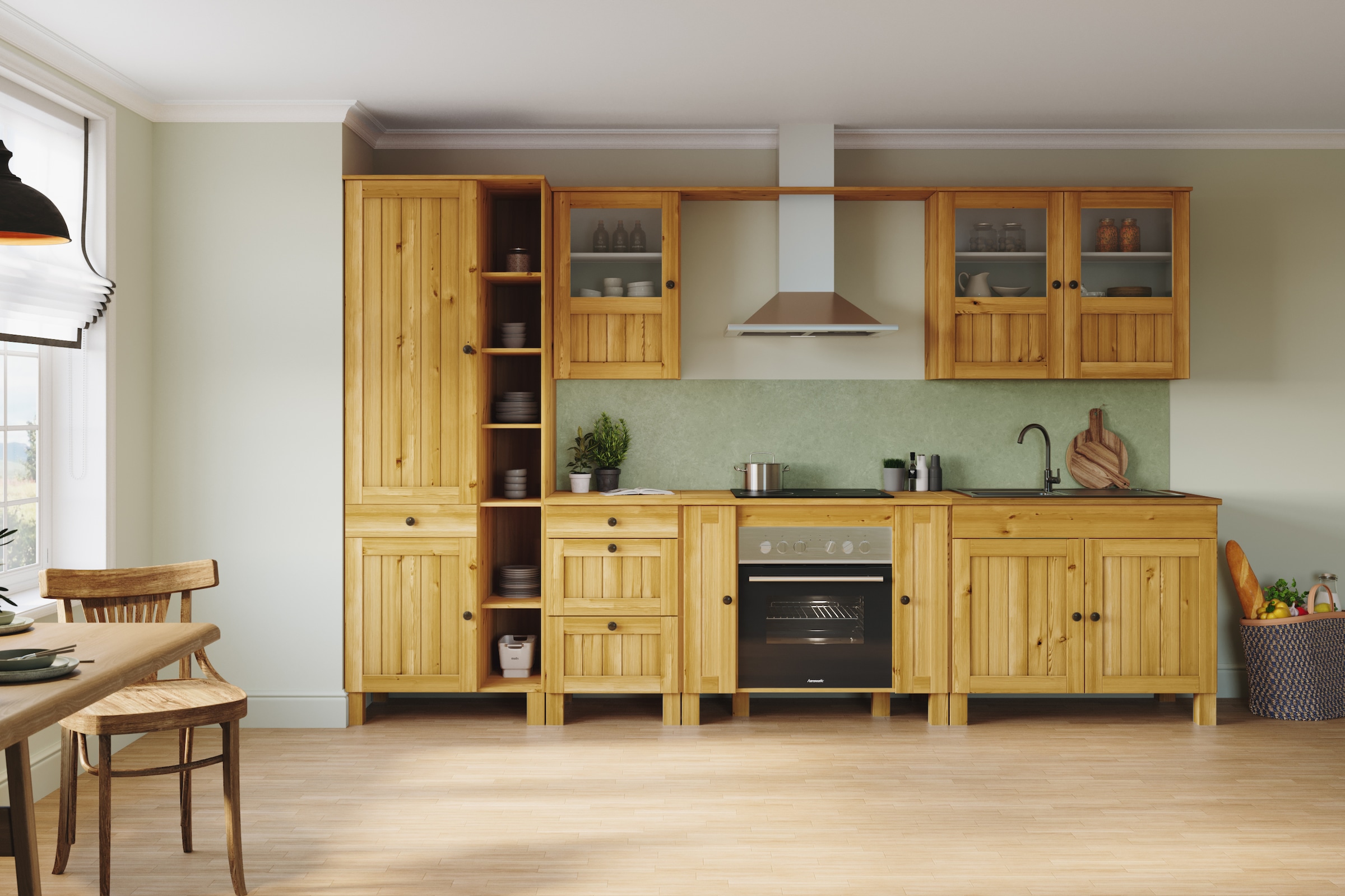 Home affaire Hängeschrank »Alby2«, Mit Metallgriffen und Glastüren, Breite 100 cm
