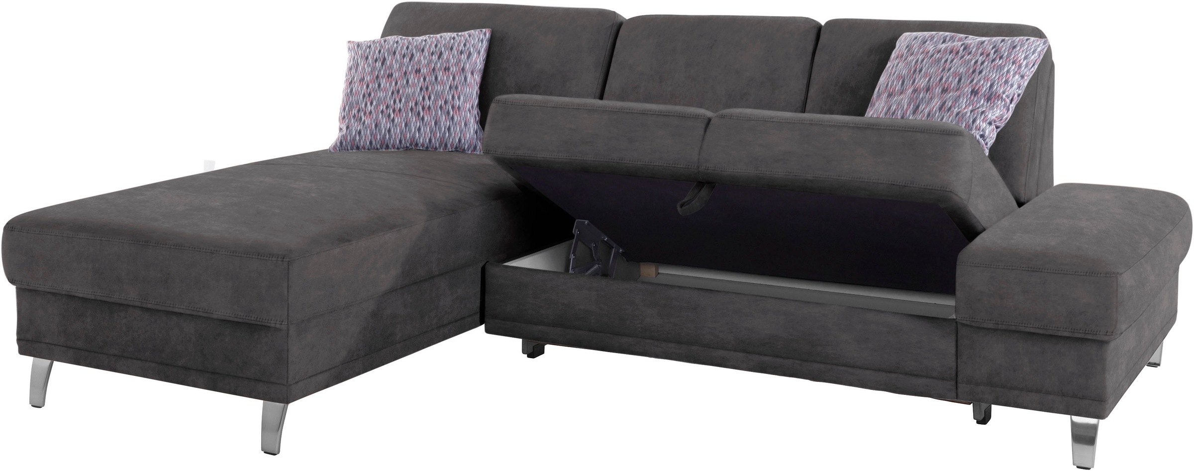 sit&more Ecksofa »Clio L-Form«, wahlweise mit Bettfunktion oder Vorziehsitz und Bettkasten, Federkern