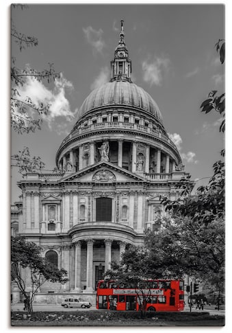Leinwandbild »London St. Paul’s Cathedral & Roter Bus«, London, (1 St.)