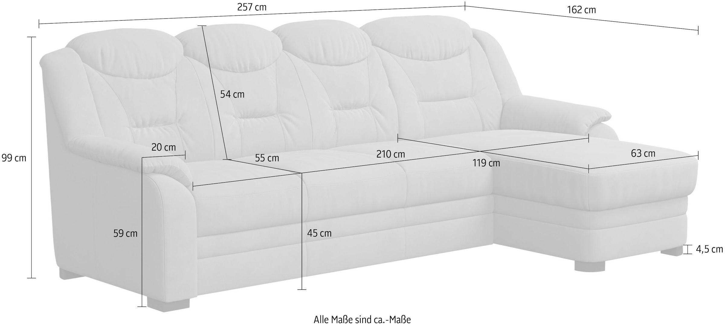COTTA Ecksofa »Marcus L-Form«, wahlweise mit Bettfunktion
