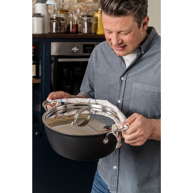 Tefal Kochtopf »H91254 Jamie Oliver Batch-Cooking Set«, Aluminium,  Antihaftversiegelung, Thermo-Signal, Induktion, Rezeptbuch, 30 cm kaufen