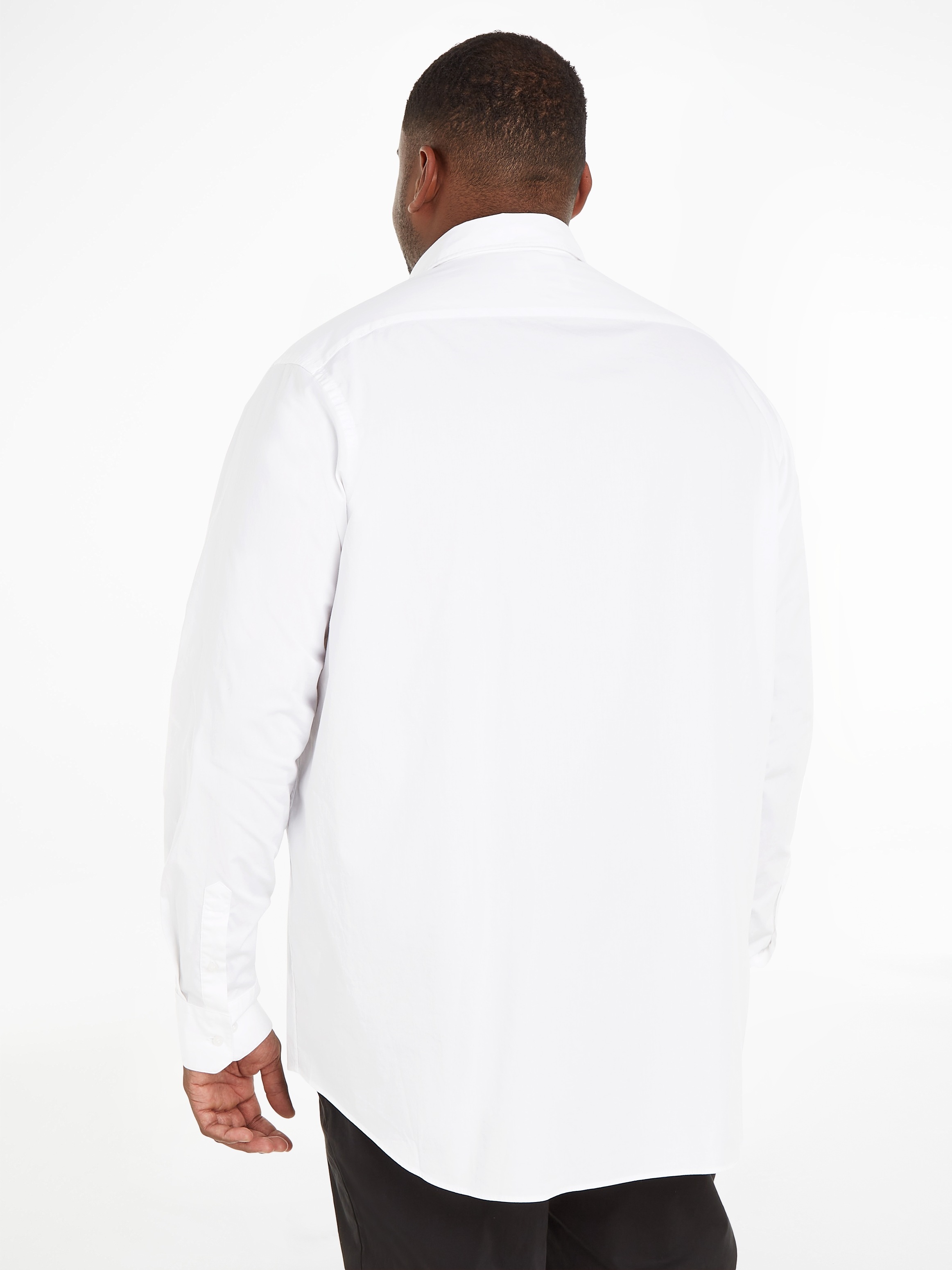 Calvin Klein Big&Tall Langarmhemd »BT_STRETCH POPLIN SLIM SHIRT«, in großen Größen mit durchgehender Knopfleiste