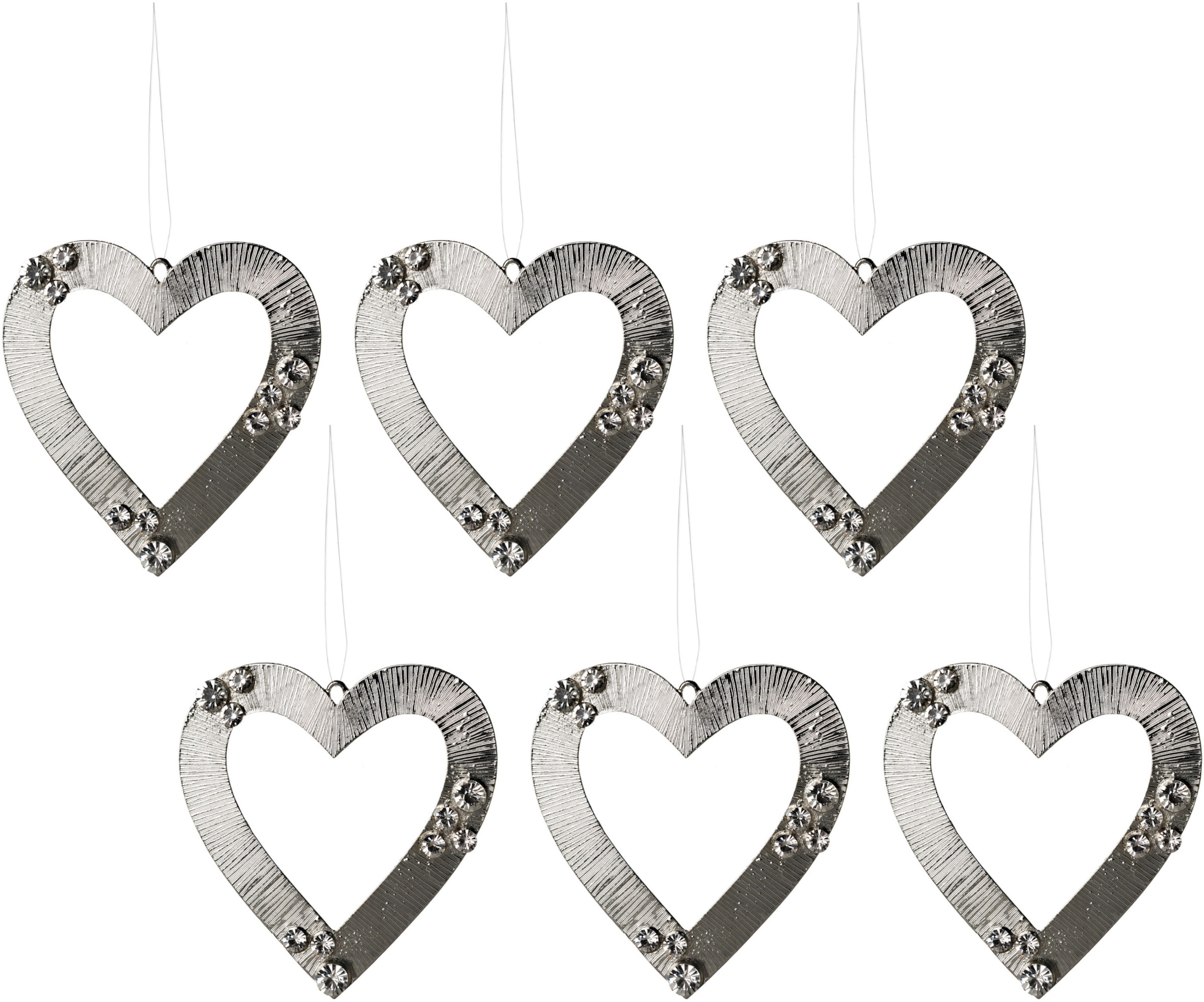 Creativ deco Baumbehang »Weihnachtsdeko, Christbaumschmuck«, (6 St.), mit Glitzer-Steinen