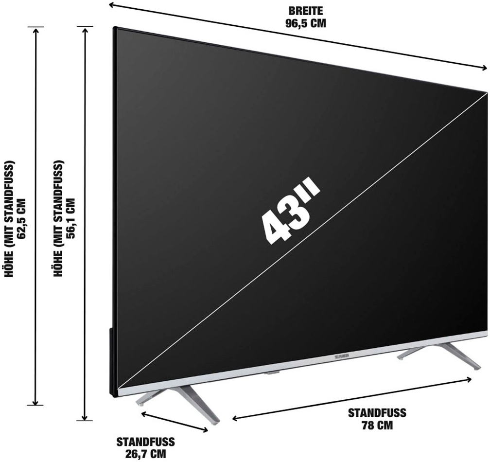 Telefunken LED-Fernseher »D43U875M8CW«, 4K Ultra HD, Smart-TV