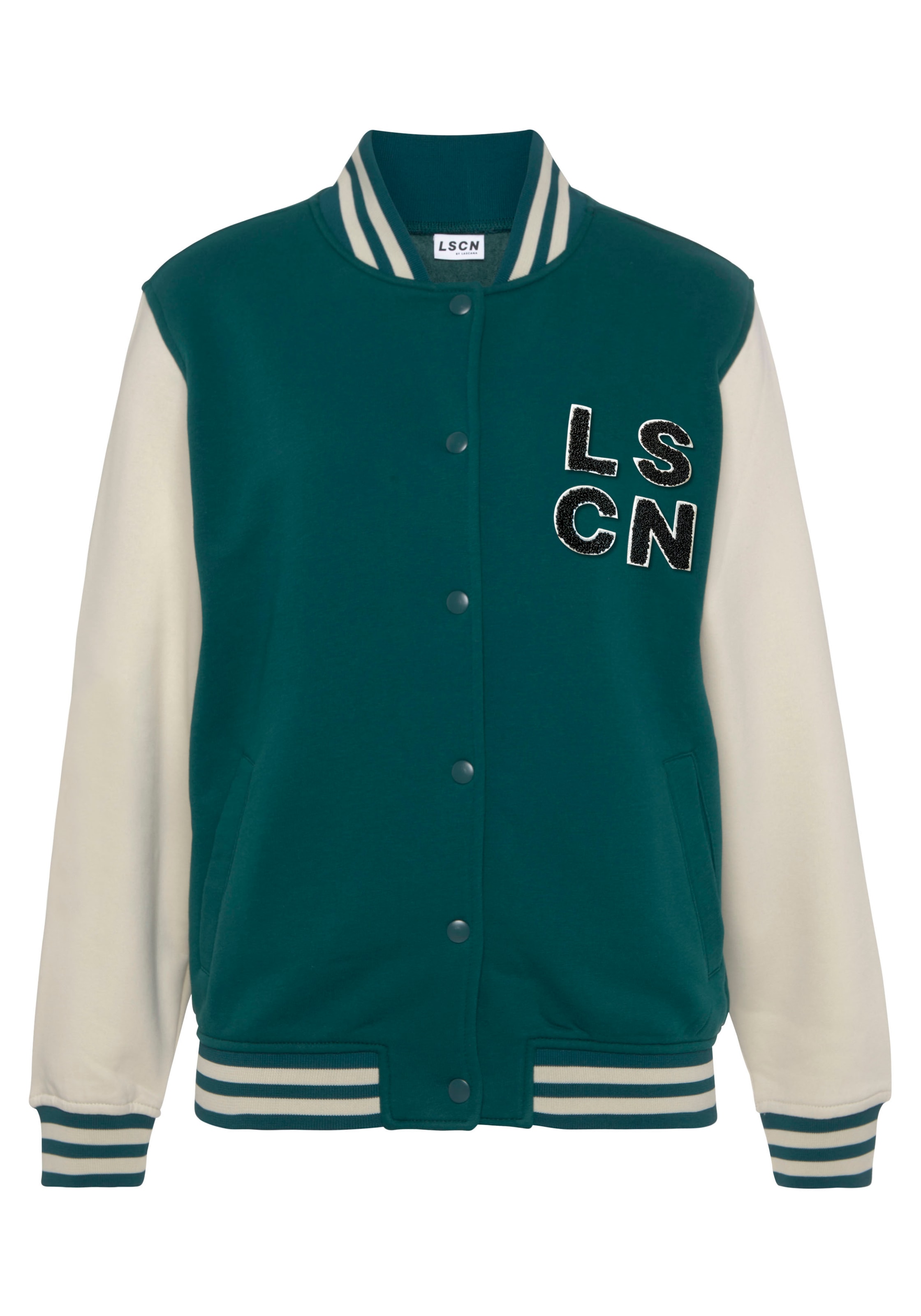 LSCN by LASCANA Sweatjacke, im College Stil, Loungeanzug