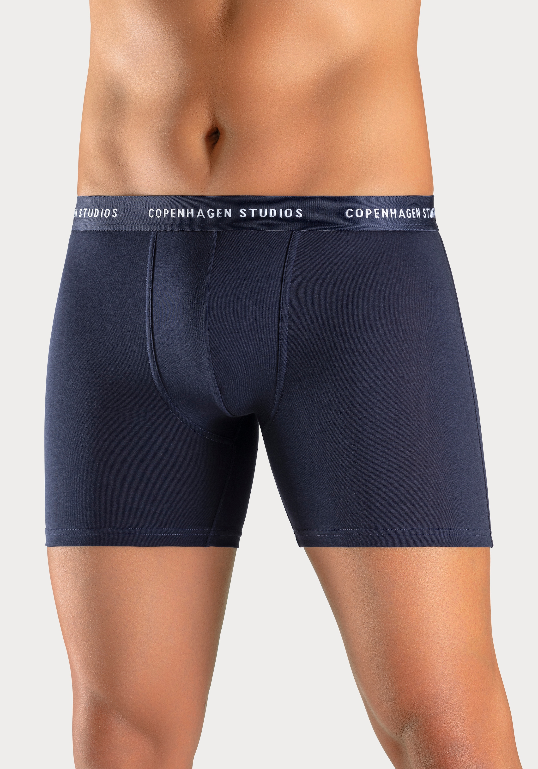 Copenhagen Studios Langer Boxer »Boxershorts für Herren«, (3 St.), mit längerem Bein und Logobund