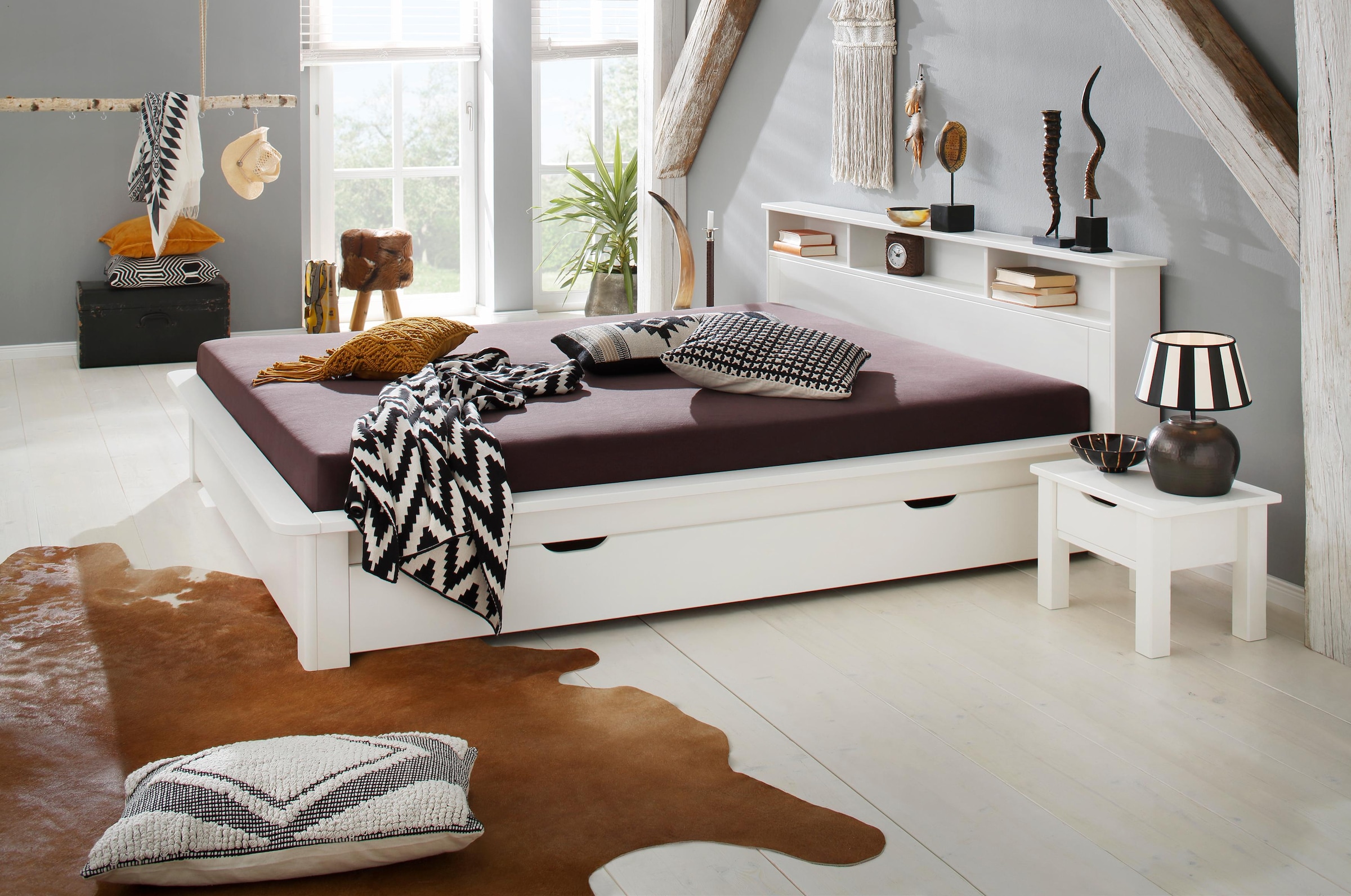 2. Bild von Home affaire Bett »"KERO" BESTSELLER! Stauraum im Kopfteil«, zertifiziertes Massivholz (Kiefer), optional mit Schublade