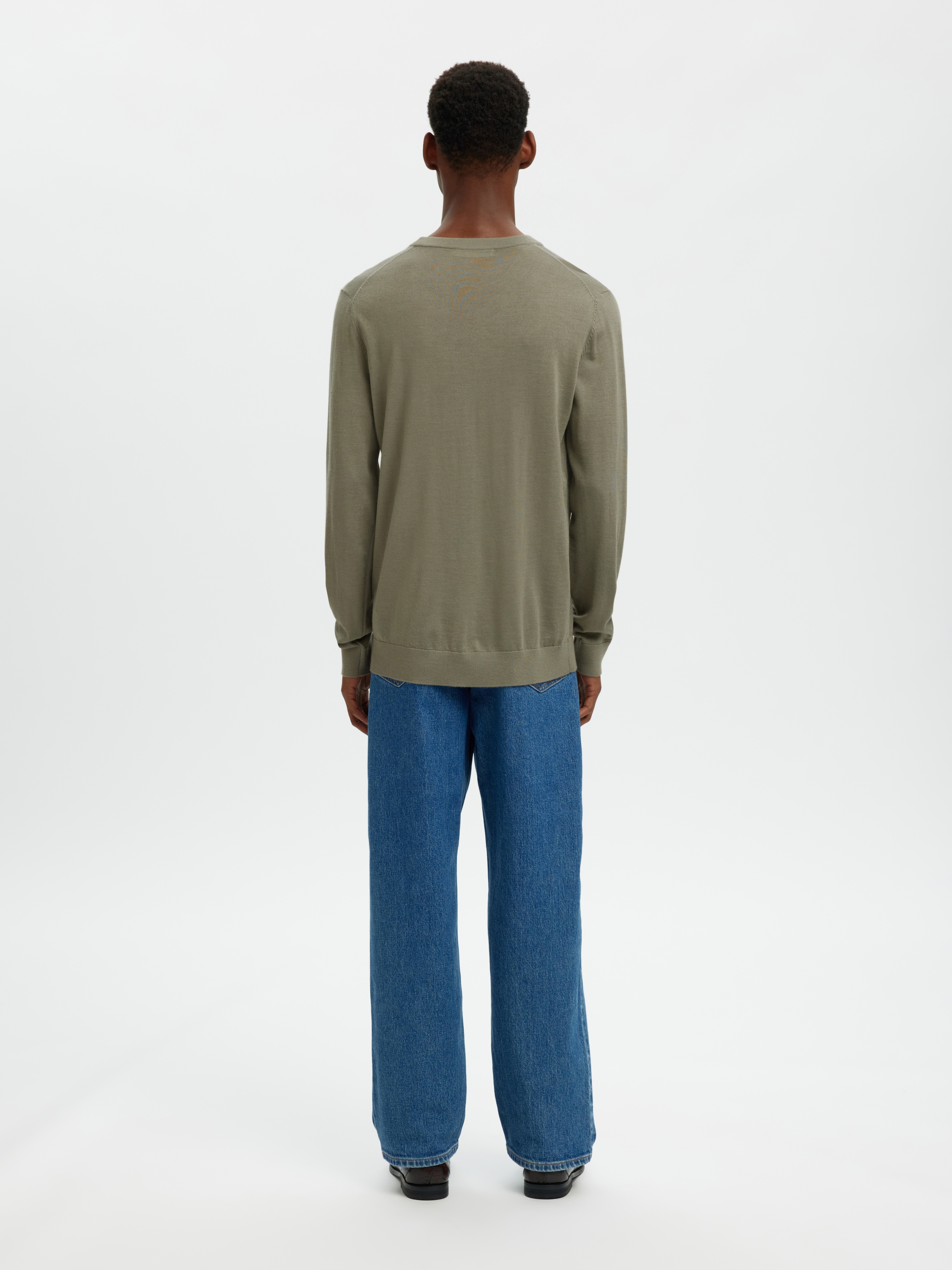 SELECTED Rundhalspullover »SLHTRAY LS KNIT MERINO CREW NECK NOOS« Wolle, regular fit