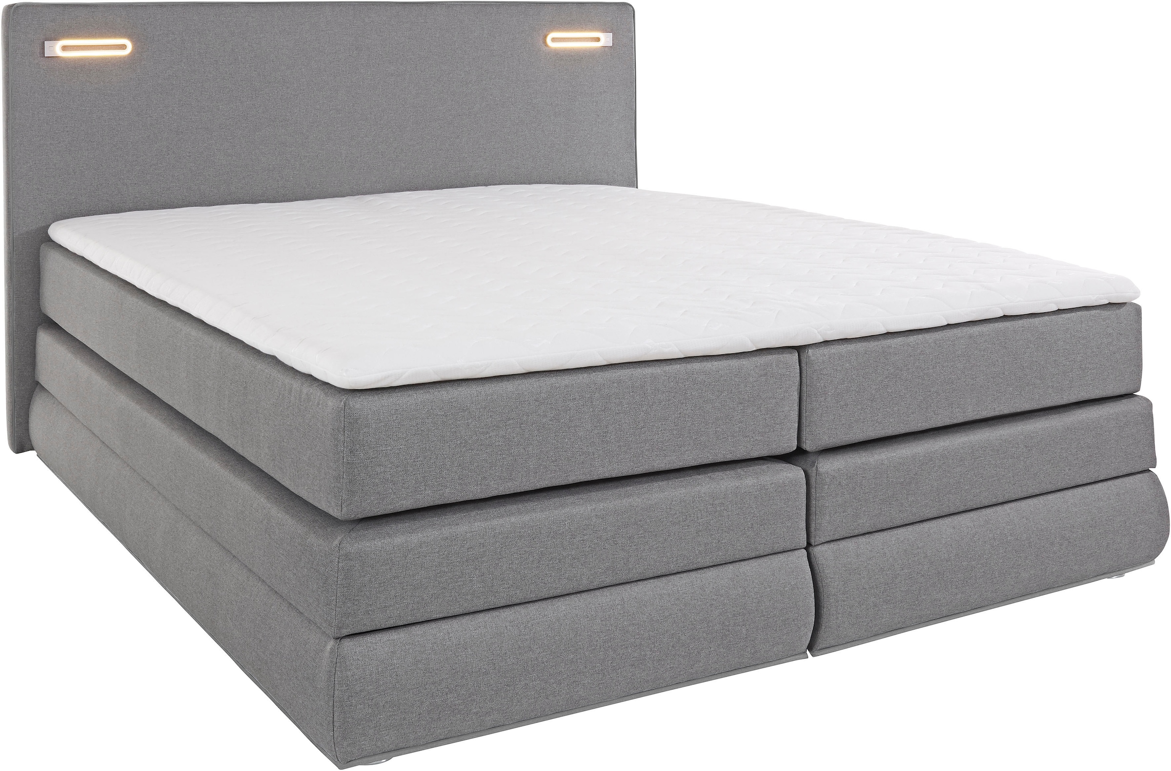COLLECTION AB Boxspringbett »Ninoni«, inkl. Bettkasten, Topper und wahlweise mit LED-Beleuchtung, Liegefläche 180 x 200 cm