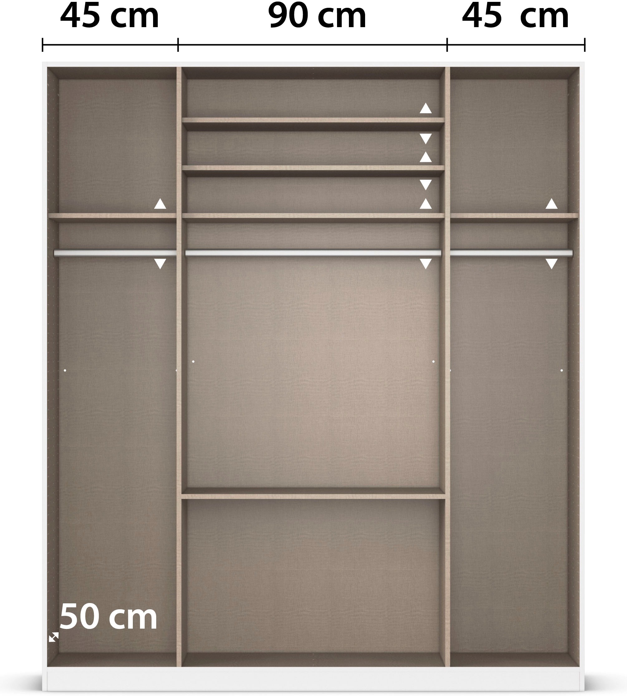 rauch Drehtürenschrank »Kleiderschrank Schrank Garderobe AGORDO mit Dekor- oder Hochglanzfront«, (in zwei Griff-Farben mit Dekor- oder Hochglanzfront), mit Außenschubkästen, in 6 Breiten und 2 Höhen MADE IN GERMANY