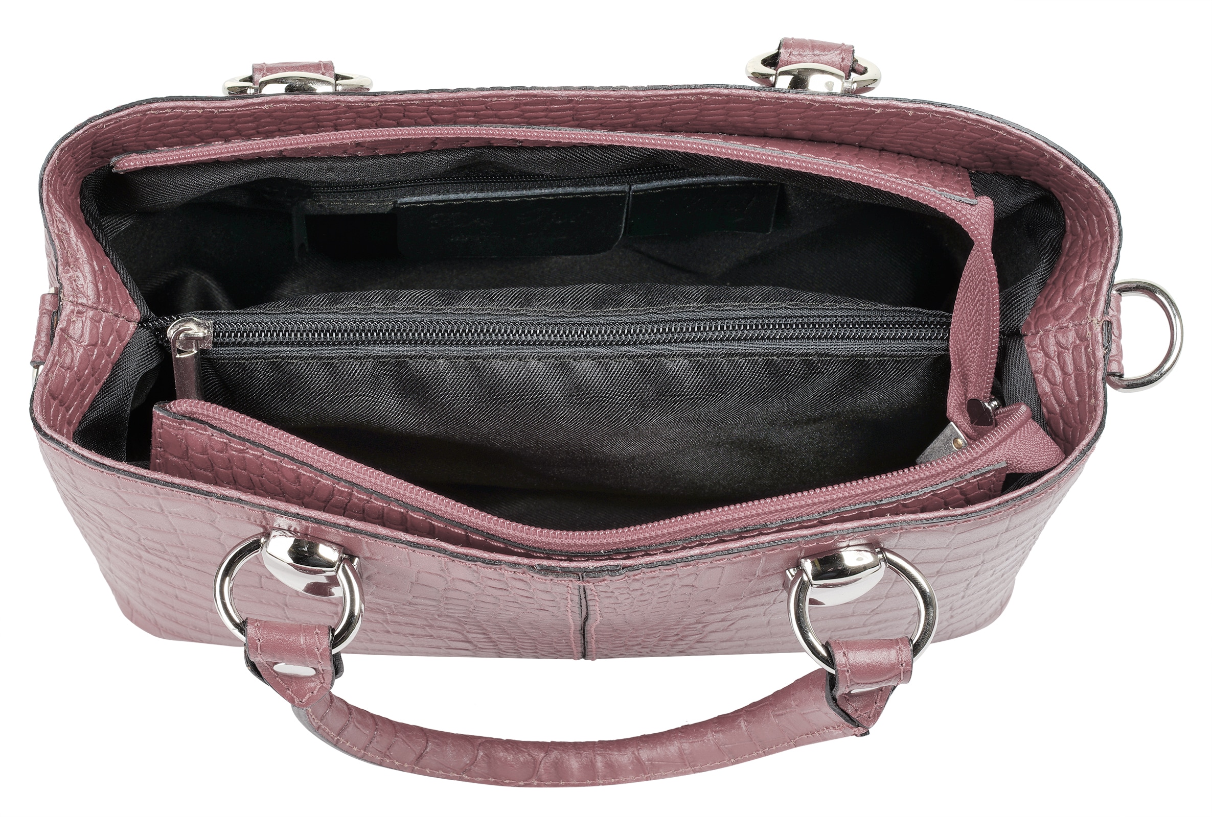 Cluty Umhängetasche, echt Leder, Made in Italy