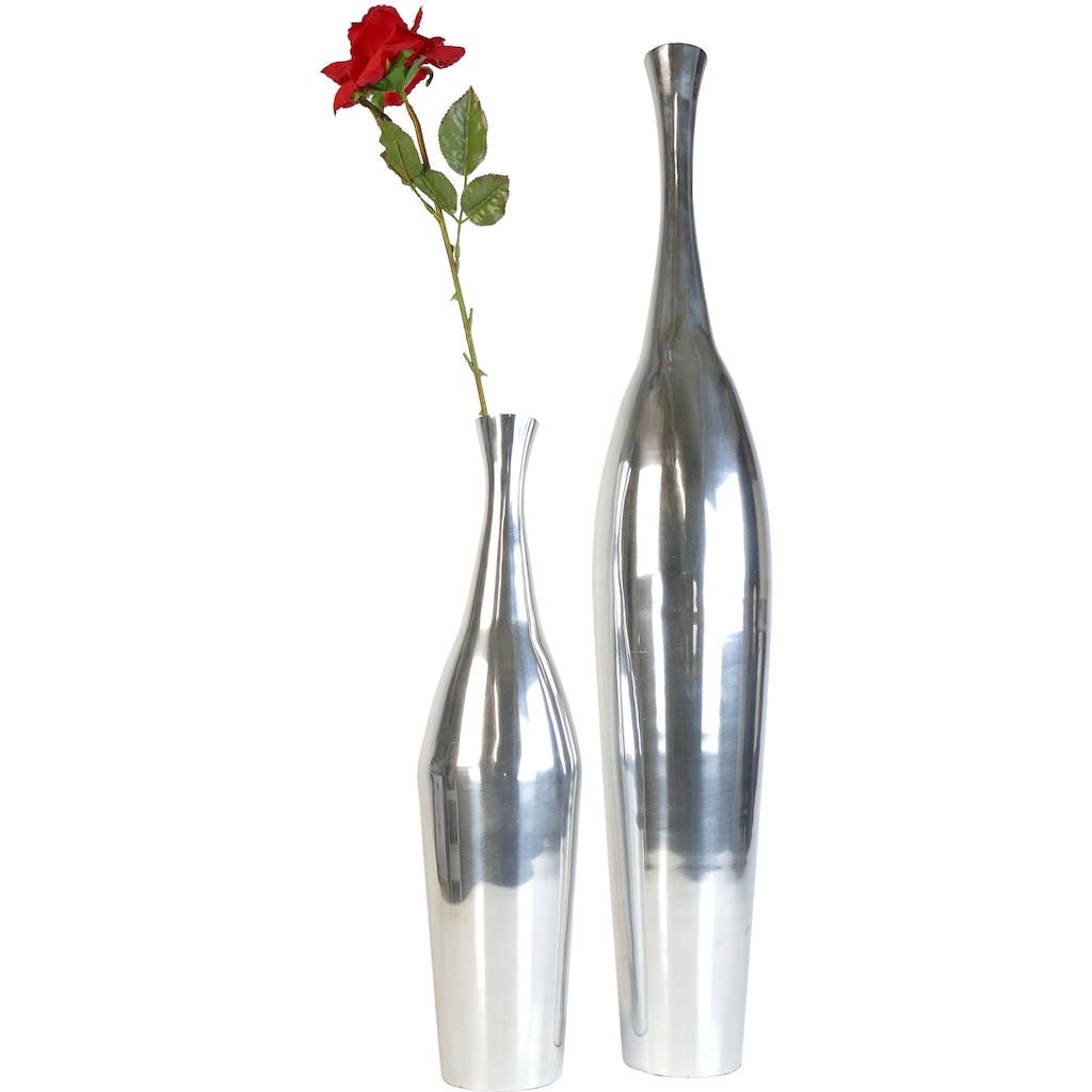 Home affaire Dekovase »Aluminiumvase 'Bottle' L - Hoch, Dekoration«