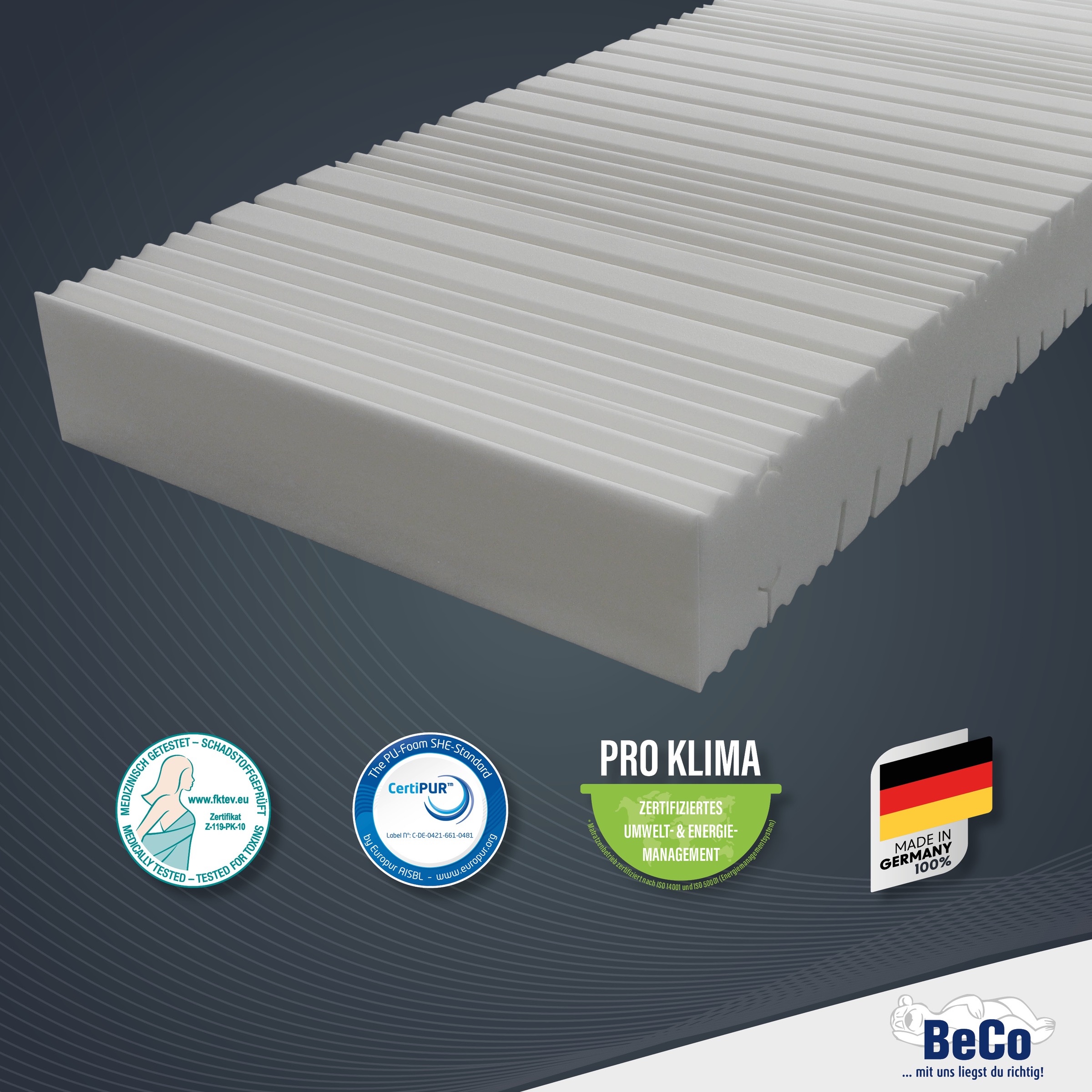 Beco Komfortschaummatratze »Medistar KS, Matratze Kaltschaum-Feeling 90x200 cm, 140x200 cm«, 21 cm hoch, Raumgewicht: 28 kg/m³, (1 St.), Geprüft mit 1,1* "SEHR GUT" & bewertet mit**Deutschland Favorit 2024