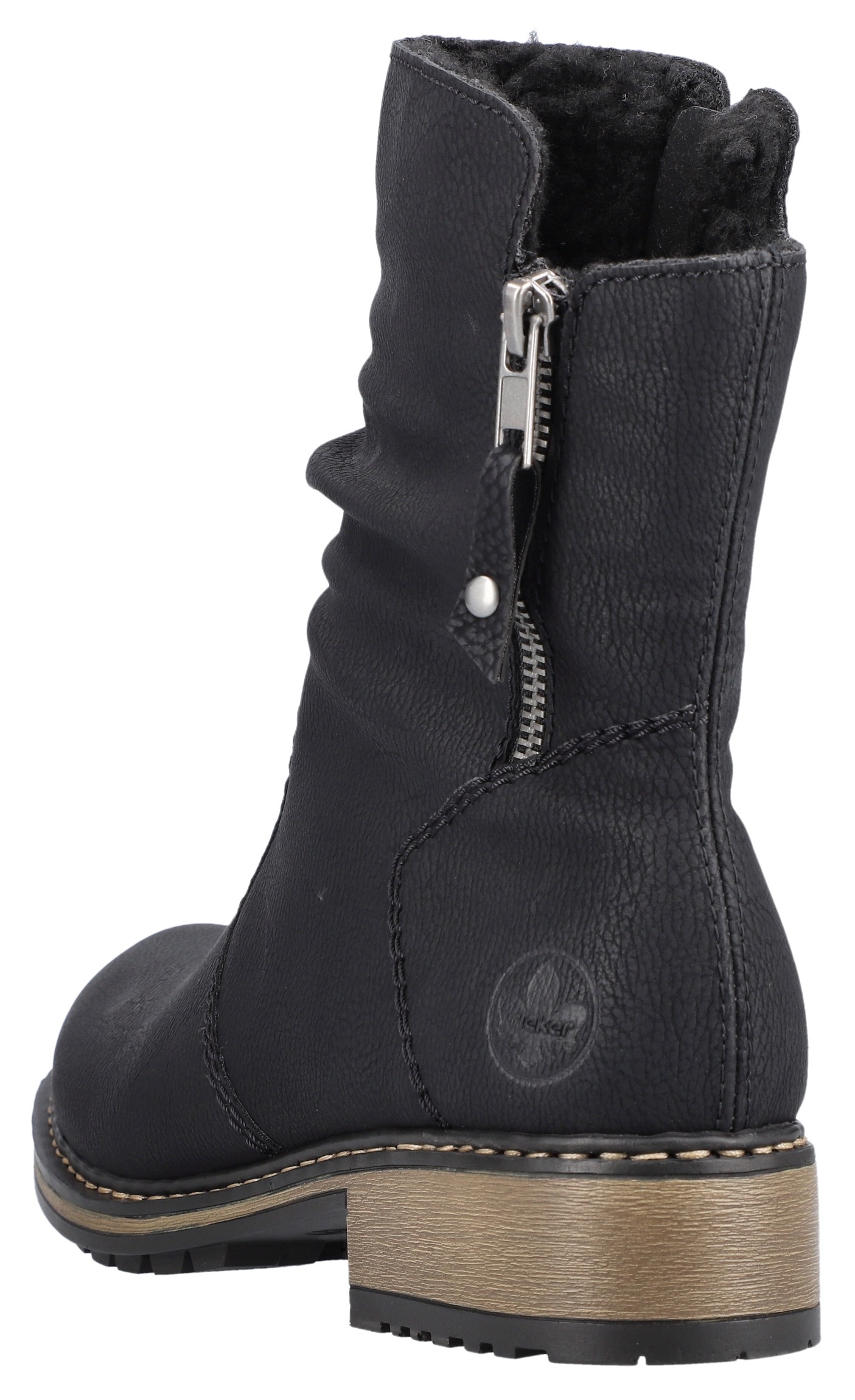 Rieker Winterstiefelette, Winterboots, slouchy Schaft, Blockabsatz in schmaler Form