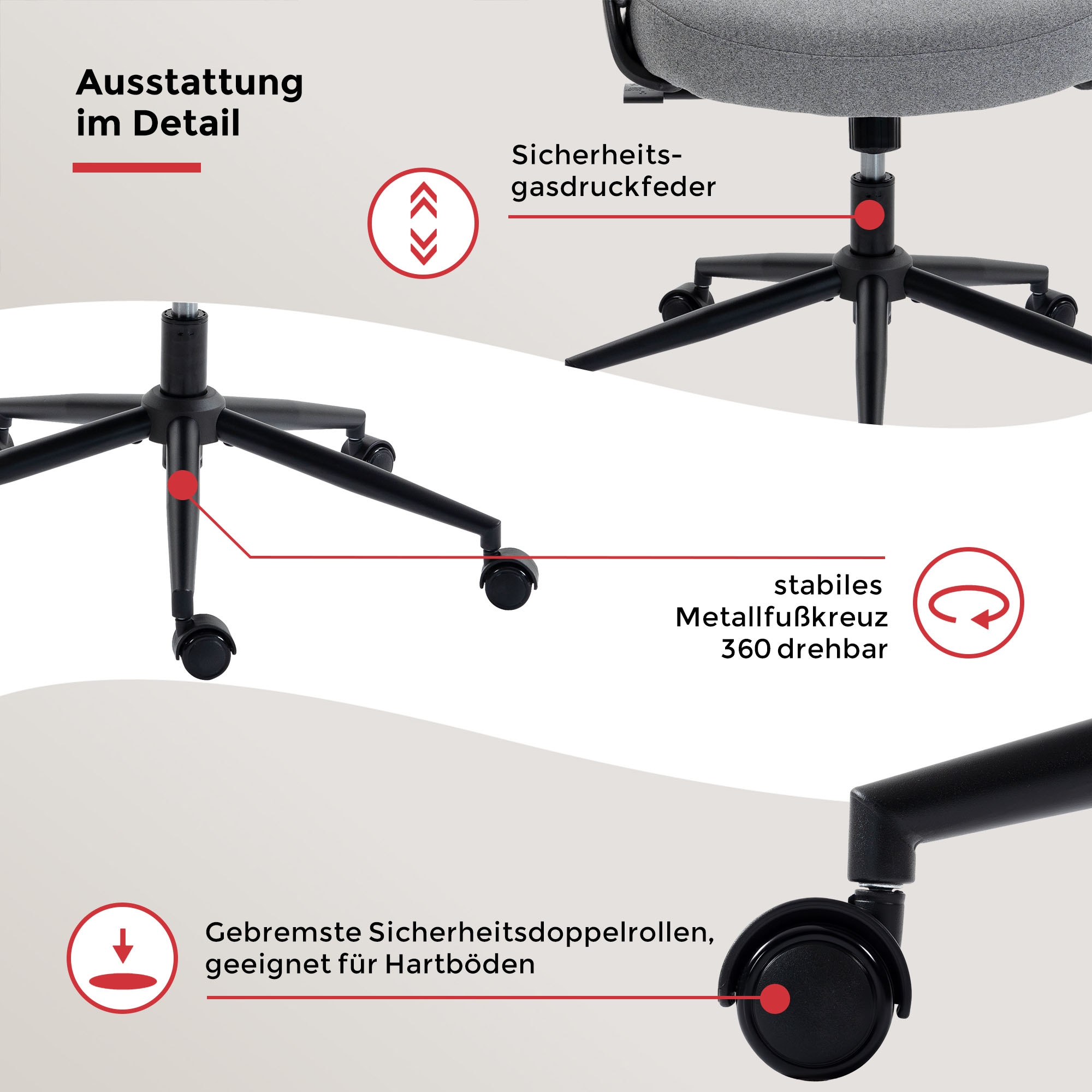 Duo Collection Chefsessel »Arjen« () 1 Stk.Hochwertiger Filzstoffbezug