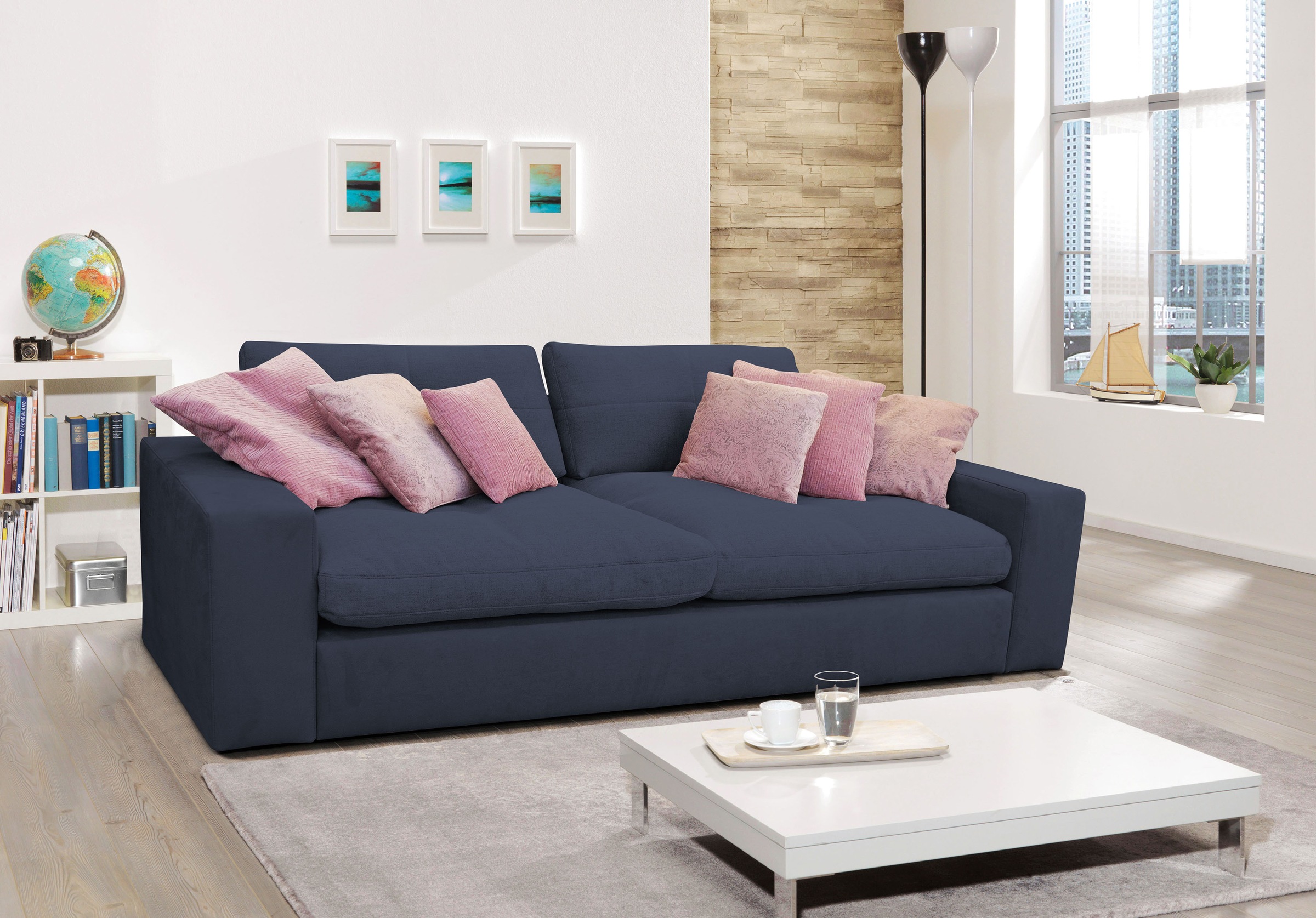 alina Big-Sofa »Sandy«, in Cord, mit losen Sitz und Rückenkissen