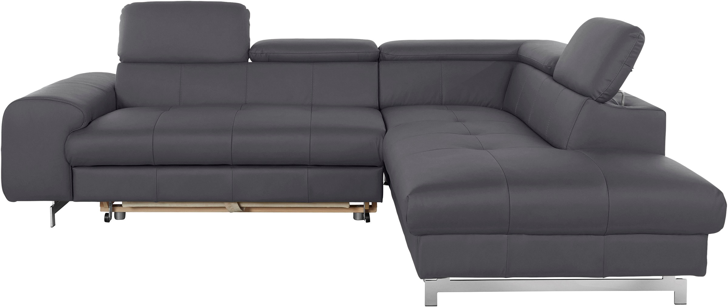 COTTA Ecksofa »Chef L-Form«, mit Kopfteilverstellung, edle Metallkufen, wahlweise mit Bettfunktion