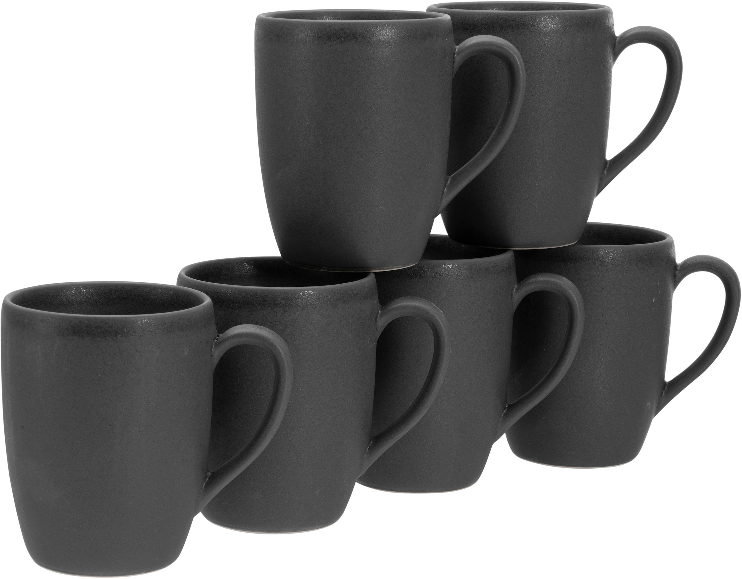 CreaTable Becher »Soft Touch Black«, (Set, 6 tlg.), 300 ml, 6-teilig günstig online kaufen