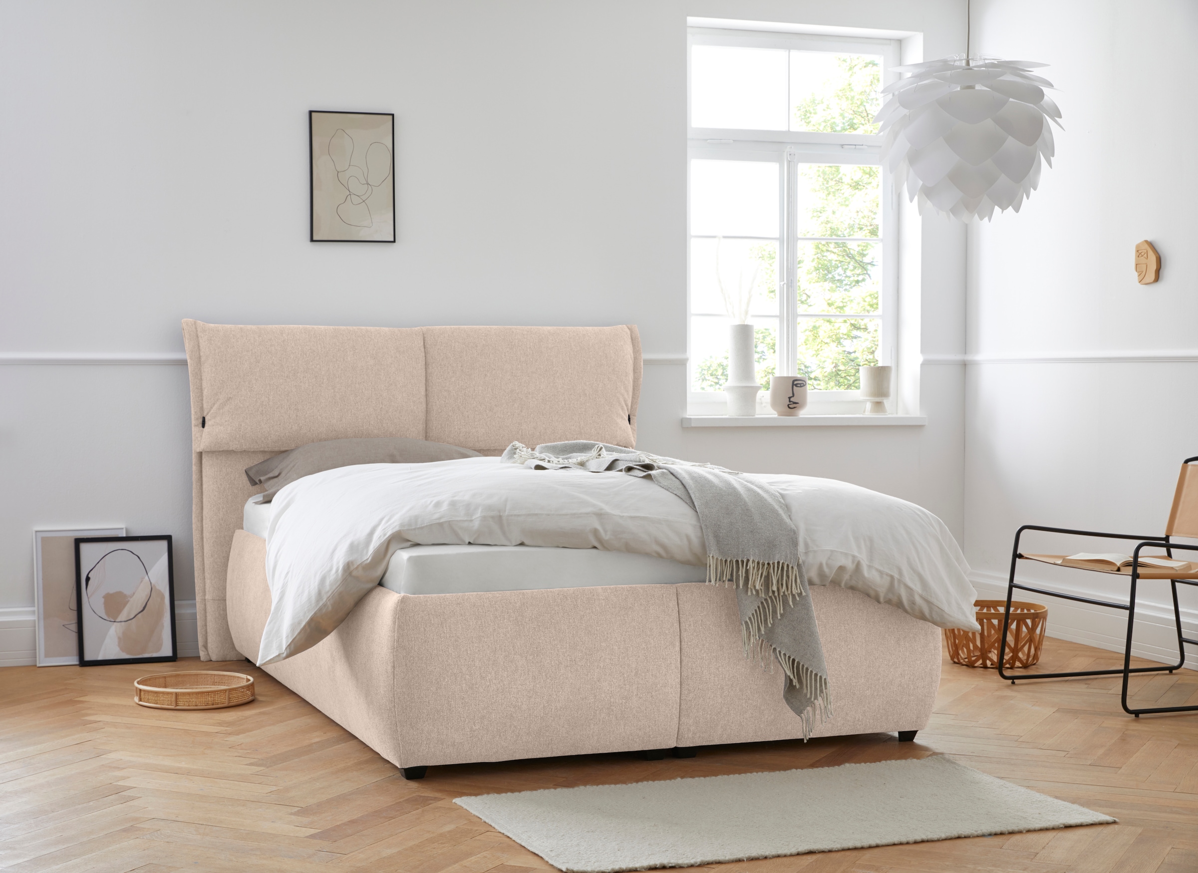 andas Polsterbett "Jenson" als Bettgestell oder mit 3 Matratzenarten und Hä günstig online kaufen