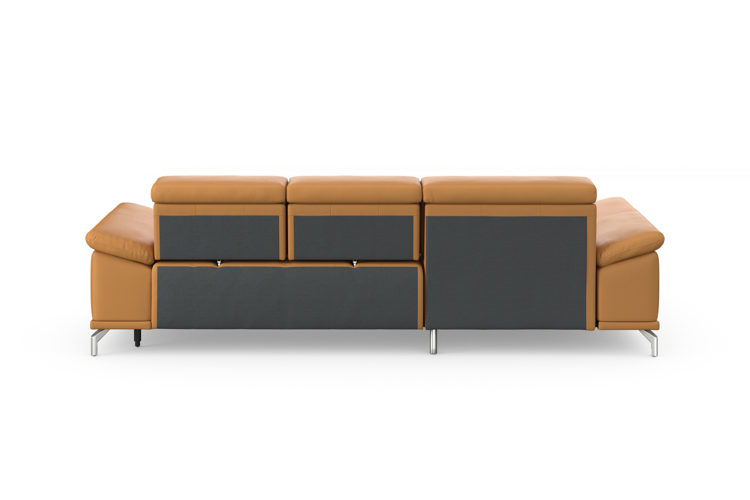 sit&more Ecksofa »Cabrio L-Form, mit Sitztiefenverstellung, Arm- und Kopfteilverstellung«, 2 Nierenkissen, Federkern, optional Bettfunktion und Stauraum
