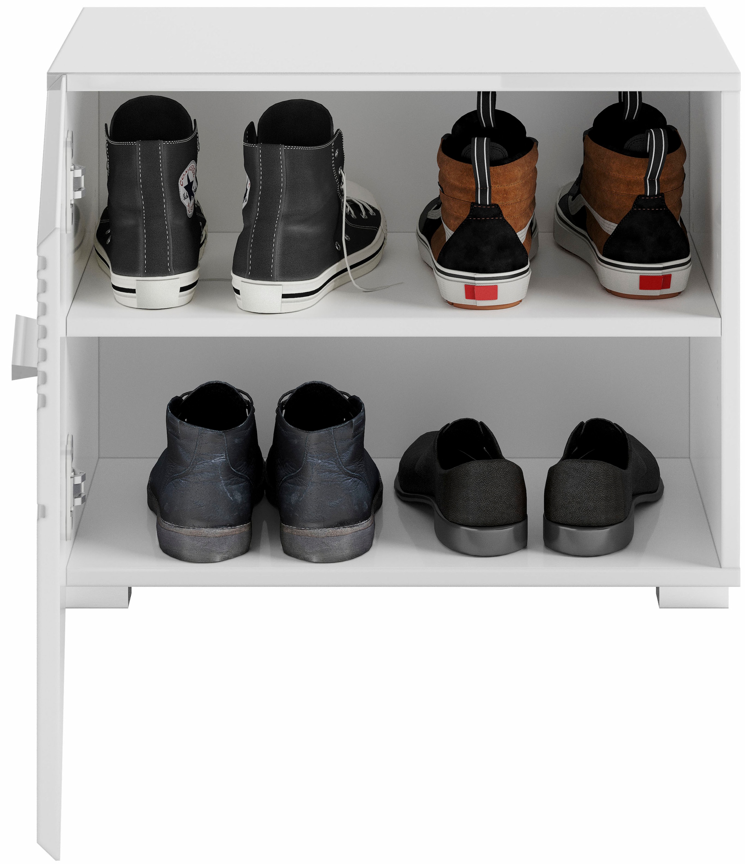 INOSIGN Garderoben-Set »Malmö, Breite 115cm, MDF Front mit Rillenfräsung, 4-teilig, best. aus:«, (4 St.), Sitzbank, Garderobenpaneel, Schuhkommode & Garderobenspiegel