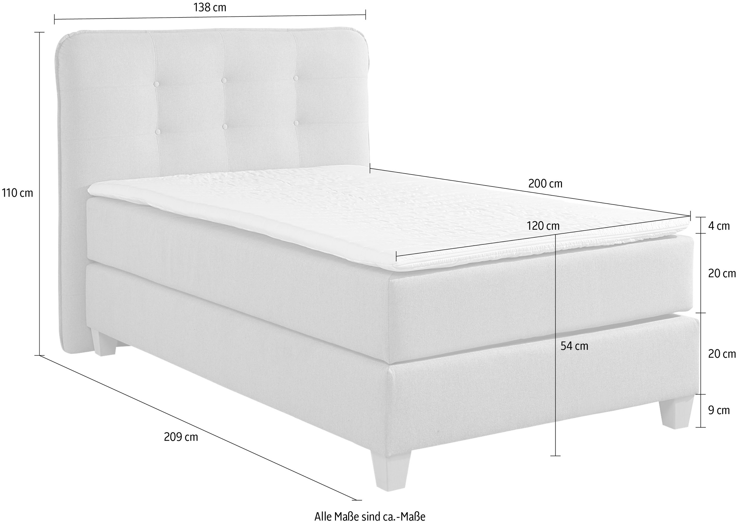 Home affaire Boxspringbett, inklusive Komfortschaum-Topper