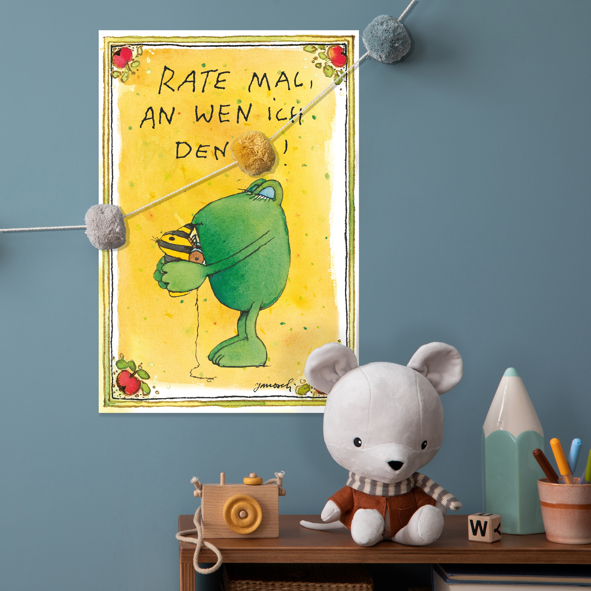 LuckyLinde Wanddekoobjekt »Der Froch und die Tigerente - Rate mal…« Exklusive JANOSCH Kindermotive, Stahlschild