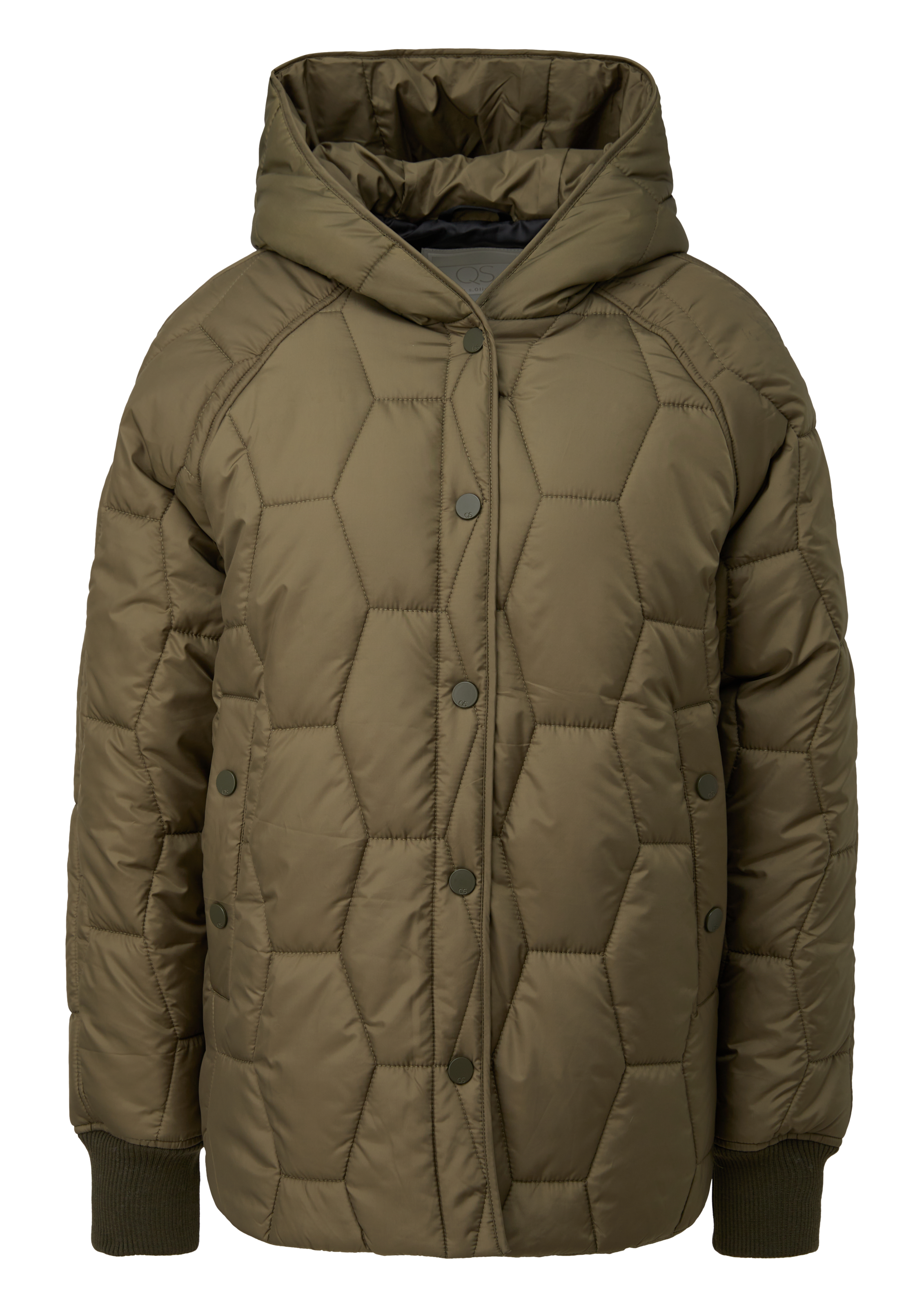 QS Outdoorjacke, mit Kapuze, mit Druckknopfverschluss