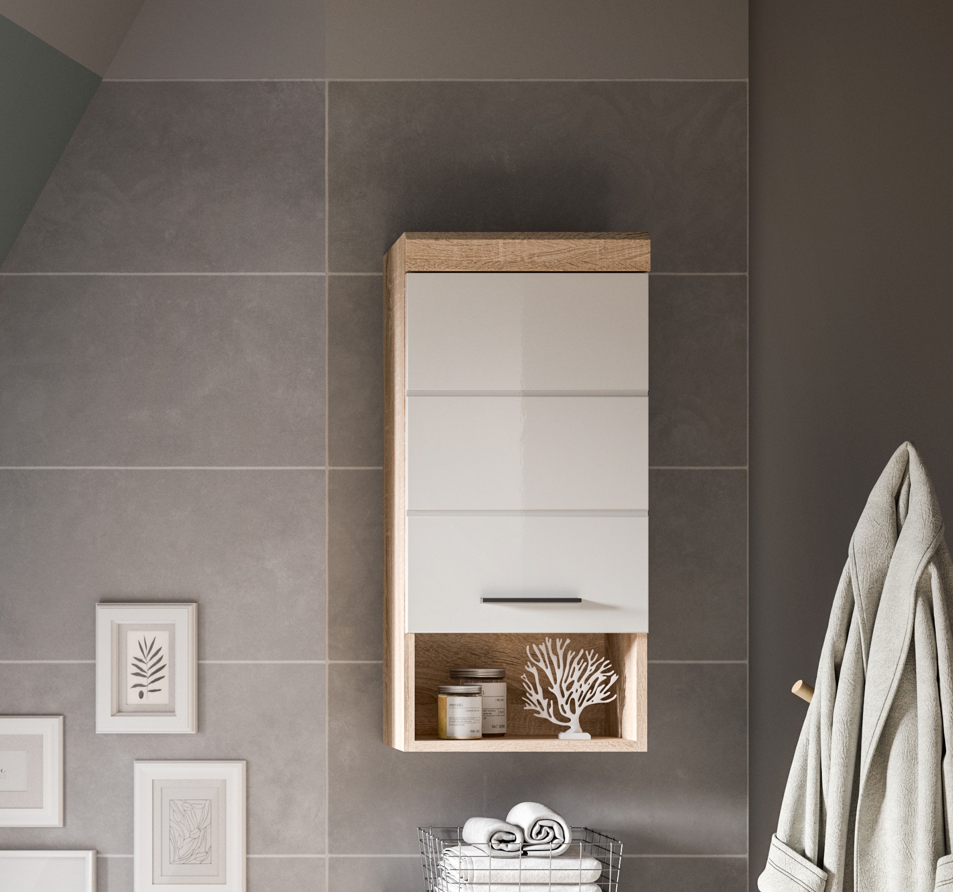 INOSIGN Hängeschrank »Siena, Breite 37cm, 1 Tür, 1 offenes Fächer, 1 Einleg günstig online kaufen