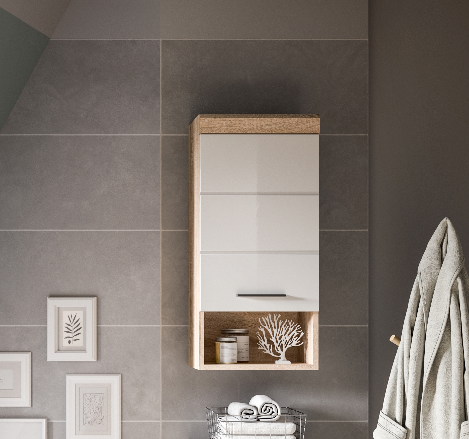 INOSIGN Hängeschrank »SIENA, Breite 37cm, 1 Tür, 1 offenes Fächer, 1 Einleg günstig online kaufen