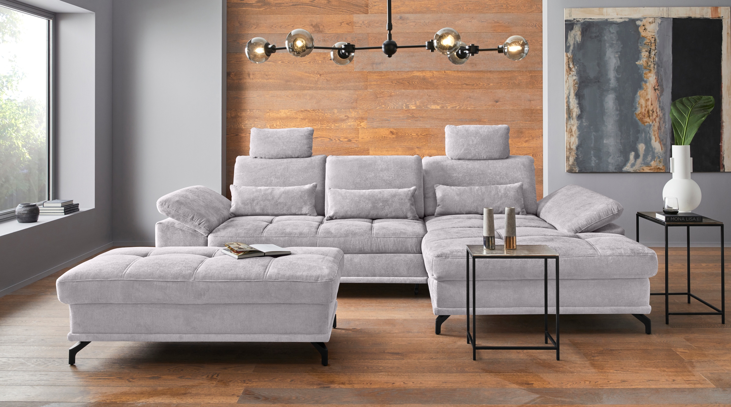 Places of Style Ecksofa Costello, mit Sitztiefenverstellung und Armlehnfunk günstig online kaufen