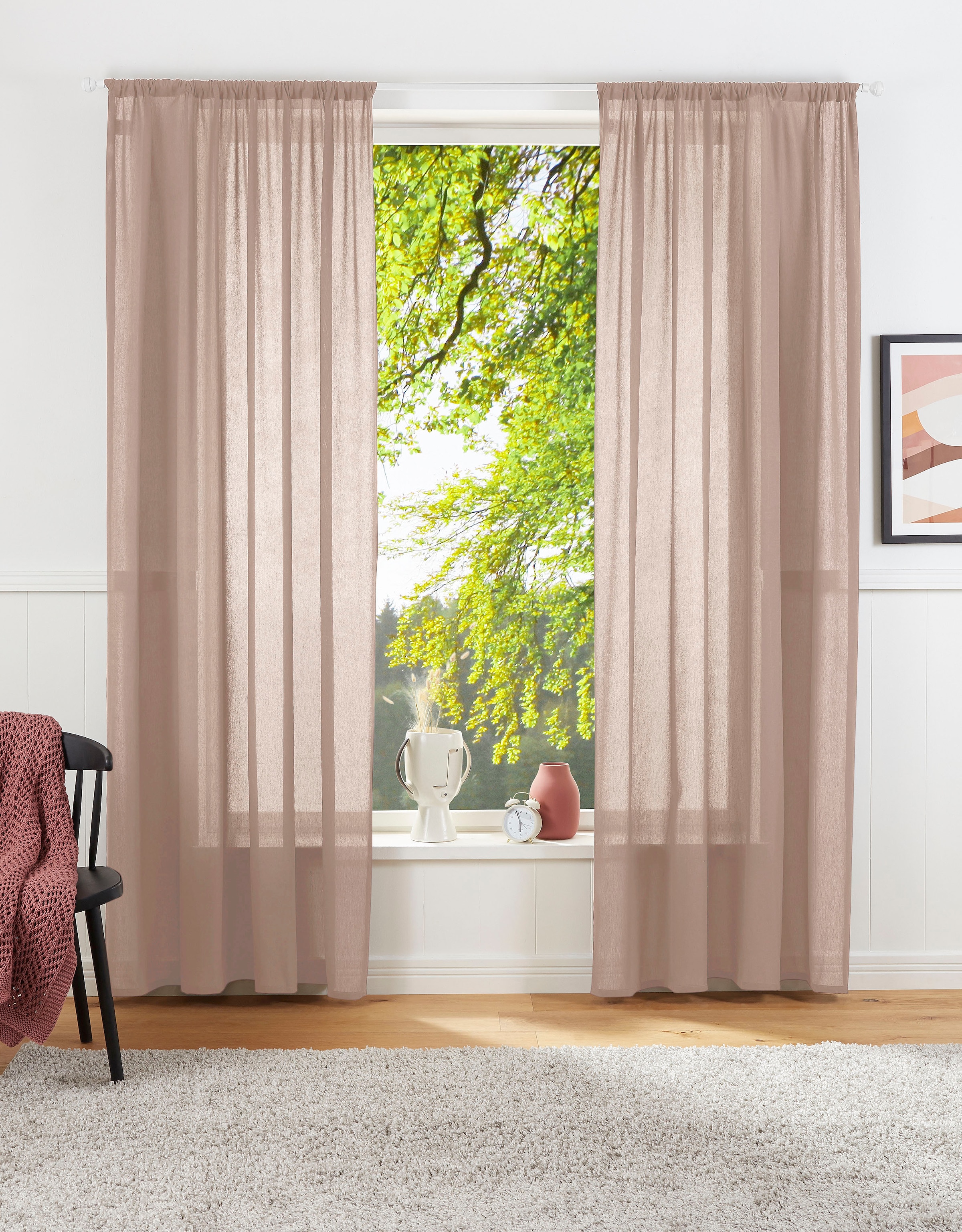 LeGer Home by Lena Gercke Vorhang »Lanea« Stangendurchzug 1 Stk. tlg. Leine günstig online kaufen