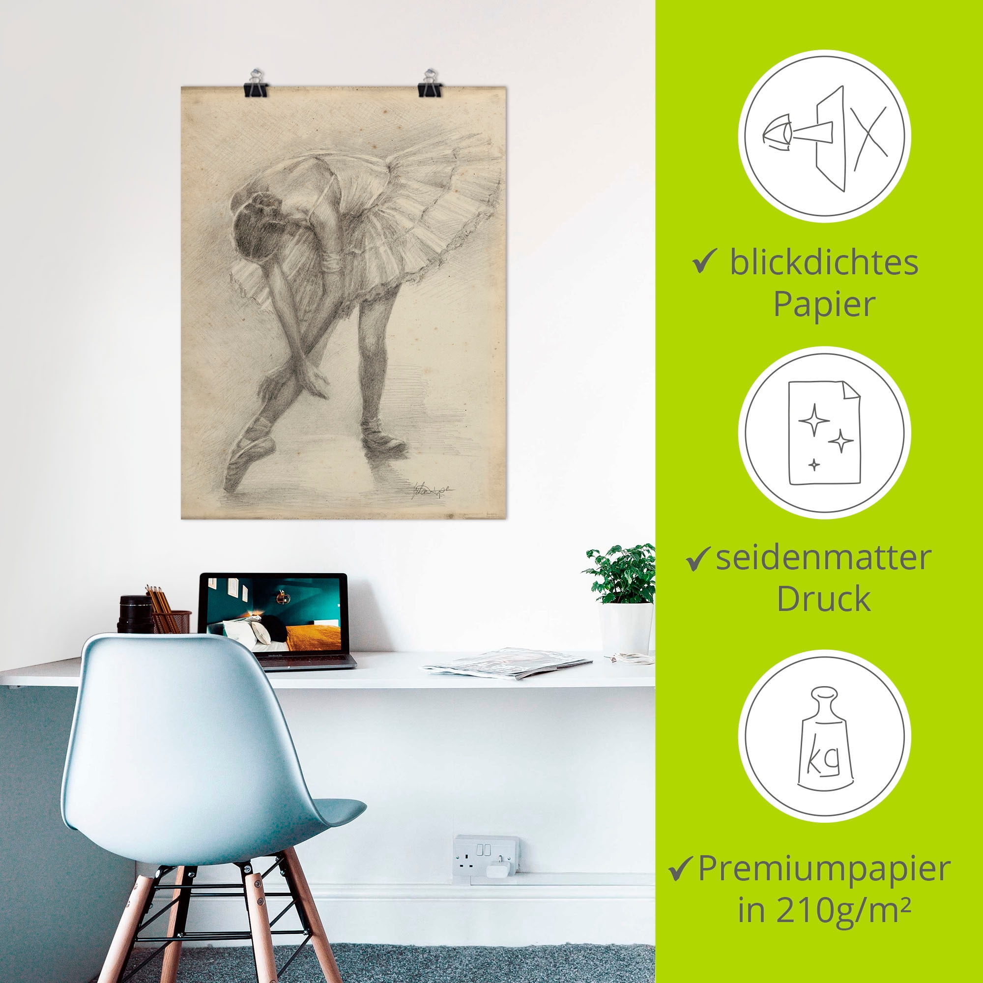 Artland Wandbild »Antike Ballerina Übung II«, Sport, (1 St.), als Poster in verschied. Größen