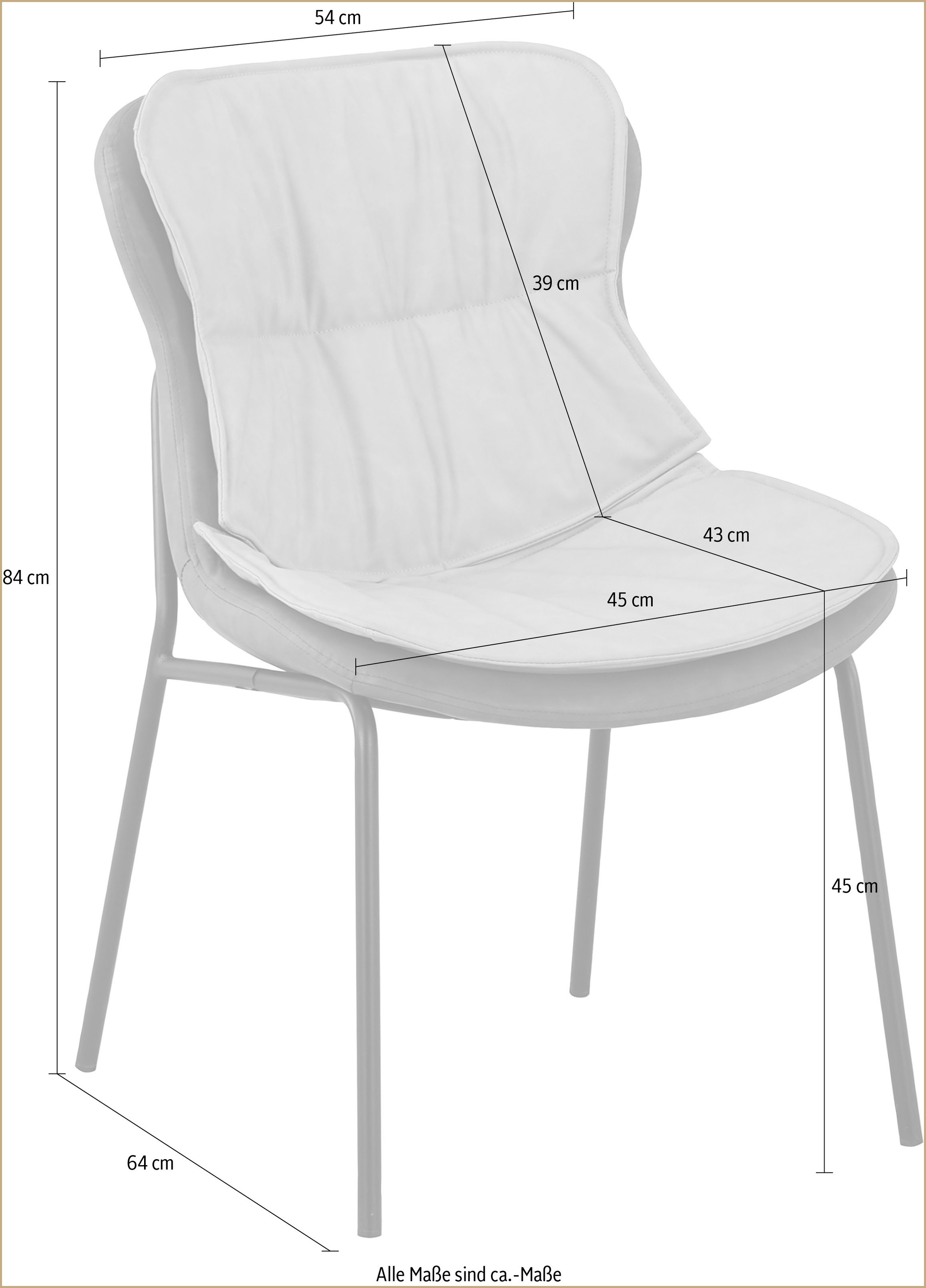 Kayoom Polsterstuhl, 1 St., pflegeleicht, bequem, angenehme Sitzfläche, mit trendigen Ziernähten