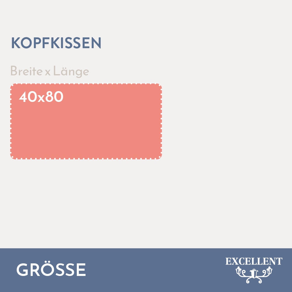 Excellent 3-Kammer-Kopfkissen »Florenz«, Füllung: 60% Daunen, 40% Federn (Außenkammern), Bezug: 100% Baumwolle, (1 St.), hergestellt in Deutschland, allergikerfreundlich