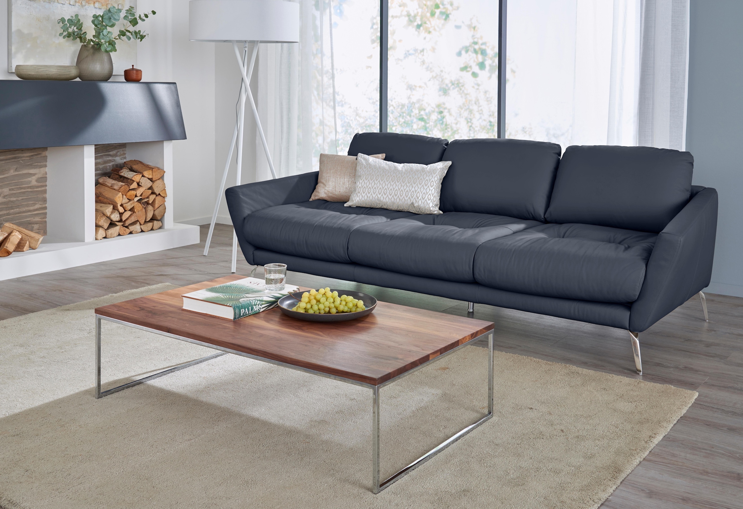 W.SCHILLIG Big-Sofa »softy«, mit dekorativer Heftung im Sitz, Füße Chrom glänzend