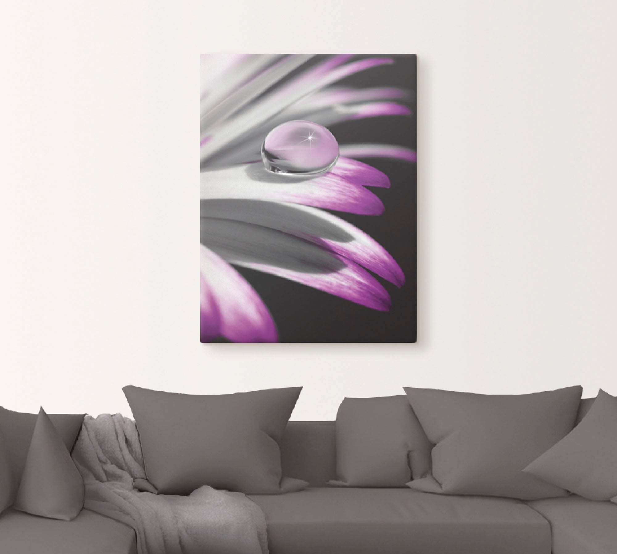 Artland Wandbild »Tropfen«, Blumen, (1 St.), als Leinwandbild, Poster, Wand günstig online kaufen