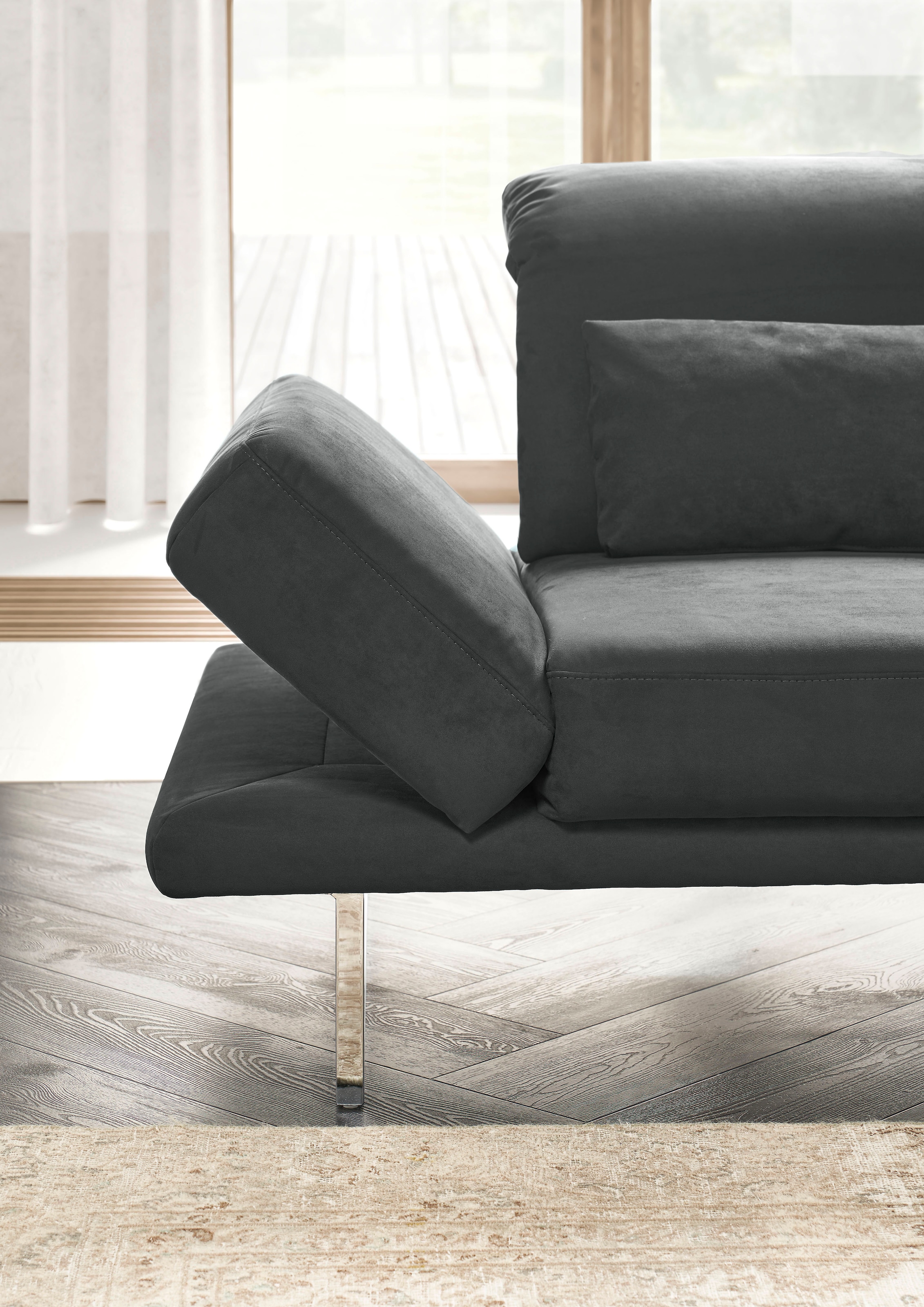3C Candy 2-Sitzer »Mallow Designsofa mit Komfortfunktionen, modern und bequem,«, Verstellbare Armlehne und Kopfteil, manuelle Sitztiefenverstellung