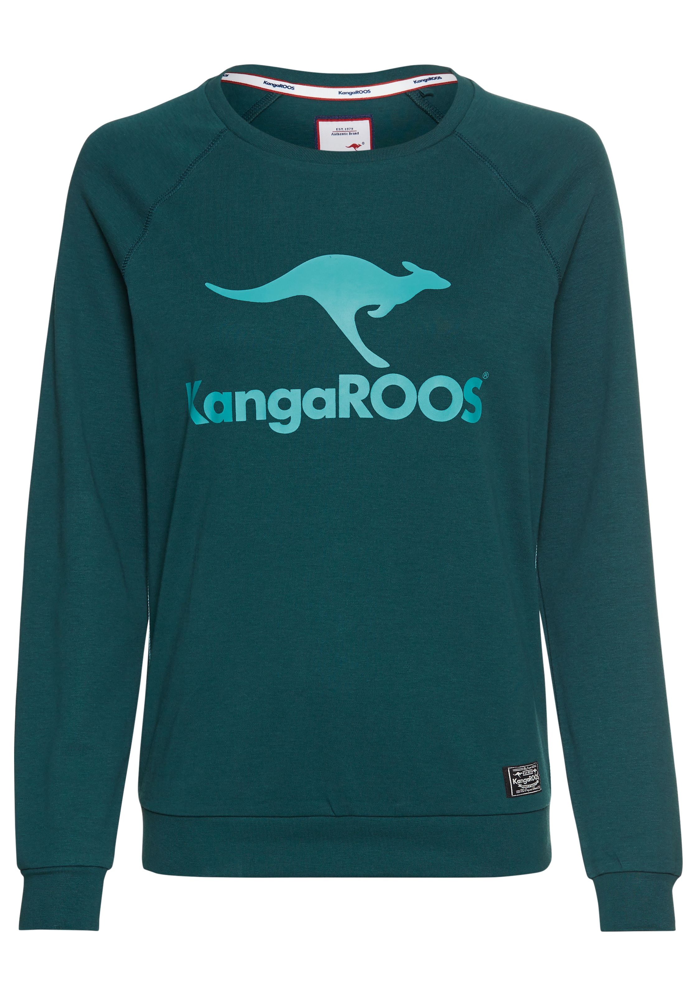 KangaROOS Sweatshirt, Langarm, figurumspielender Schnitt, mit Print, Rundhalsausschnitt