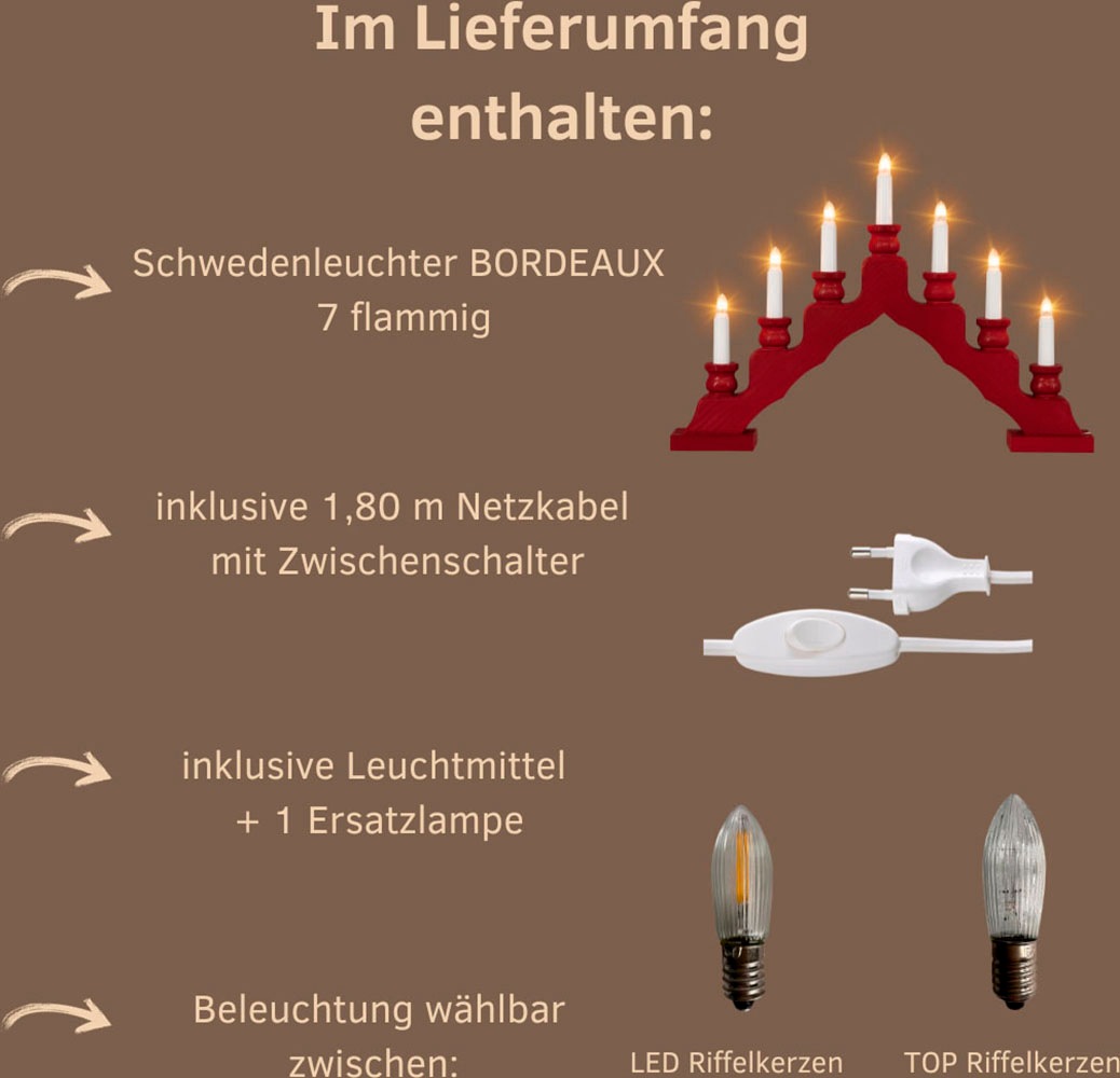 Weigla Lichterbogen »Schwede, Weihnachtsdeko, Made in Germany« 1 Stk. 7-flammig