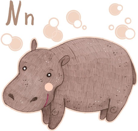 Wall-Art Wandtattoo »Nilpferd Hippo Buchstabe (1 online bestellen N«, St.)