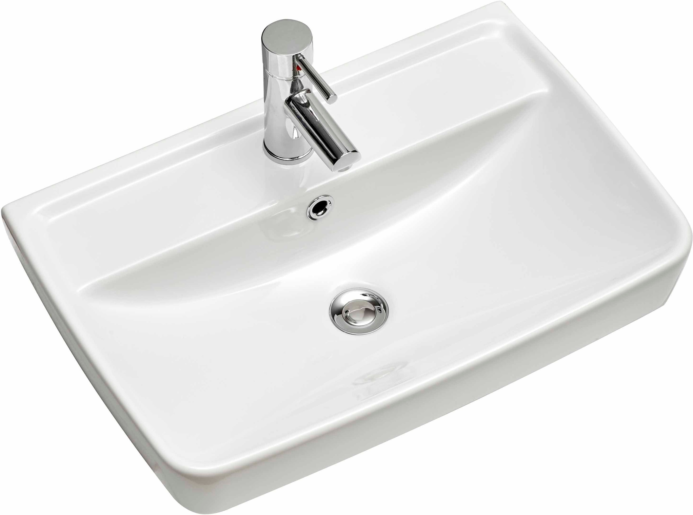 Saphir Badmöbel-Set »Quickset 360 2-teilig, Keramik-Aufsatzbecken mit LED-Spiegel«, (4 St.), Waschplatz 78 cm breit, 2 Schubladen, inkl. Schubladendämpfer